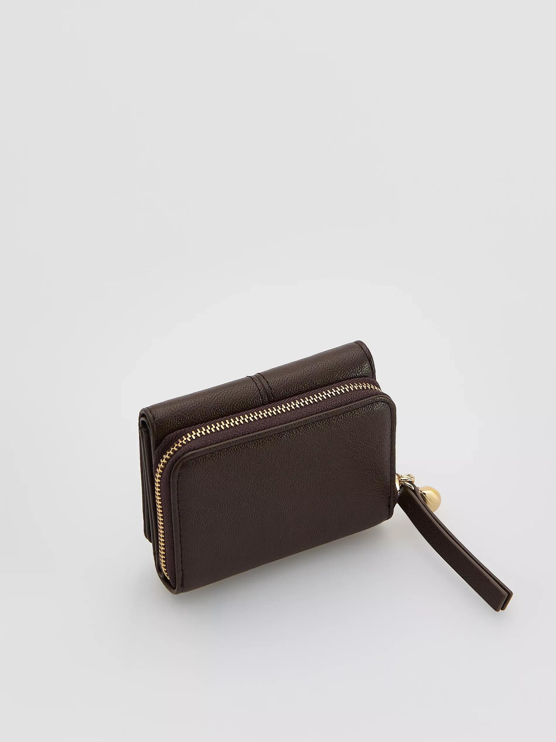 Brown Wallet With Pendant, Brown, large image number 1