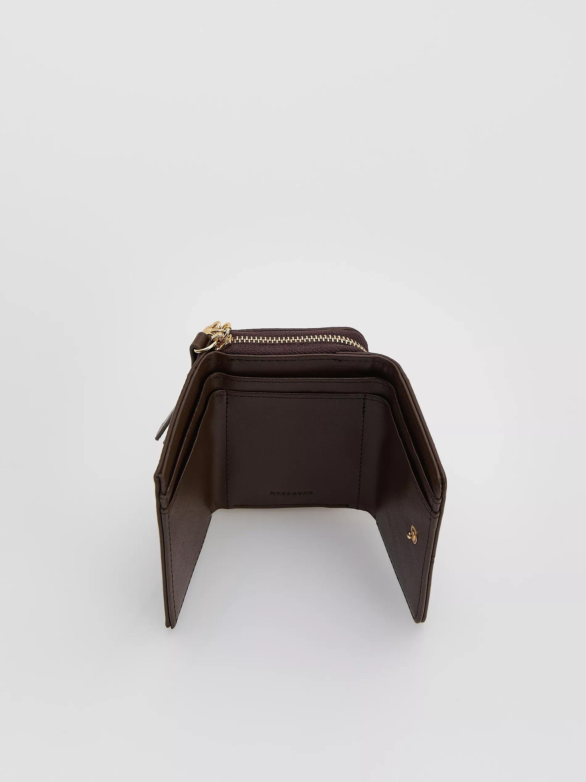 DARK BROWN Wallet with pendant, Brown, large image number 2