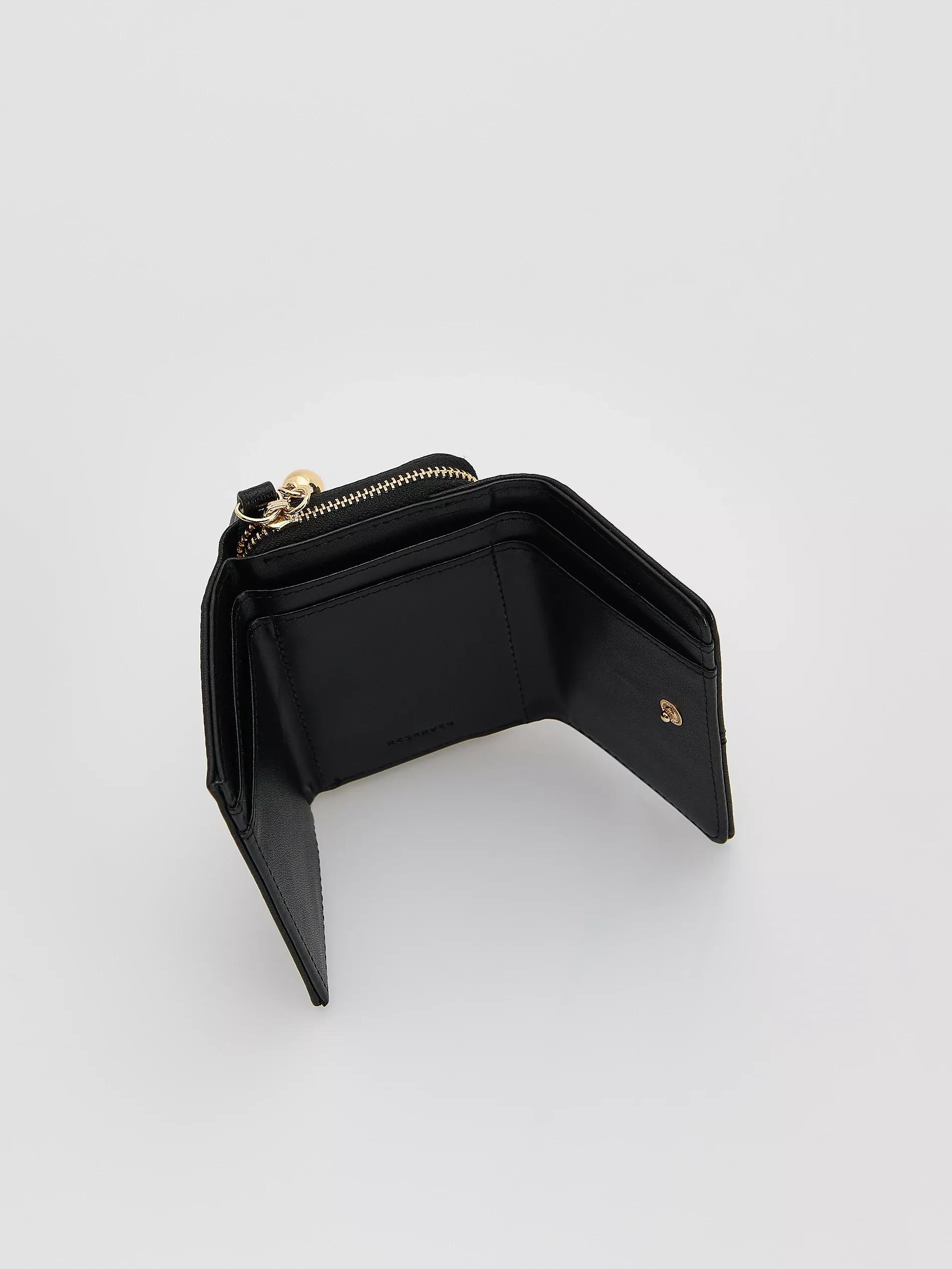 BLACK Wallet with pendant, Black, medium