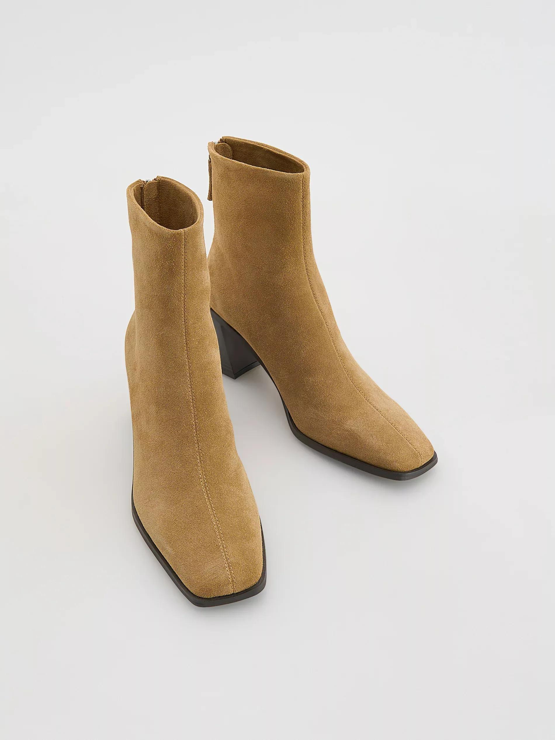 Beige Leather Ankle Boots, Beige, large image number 1