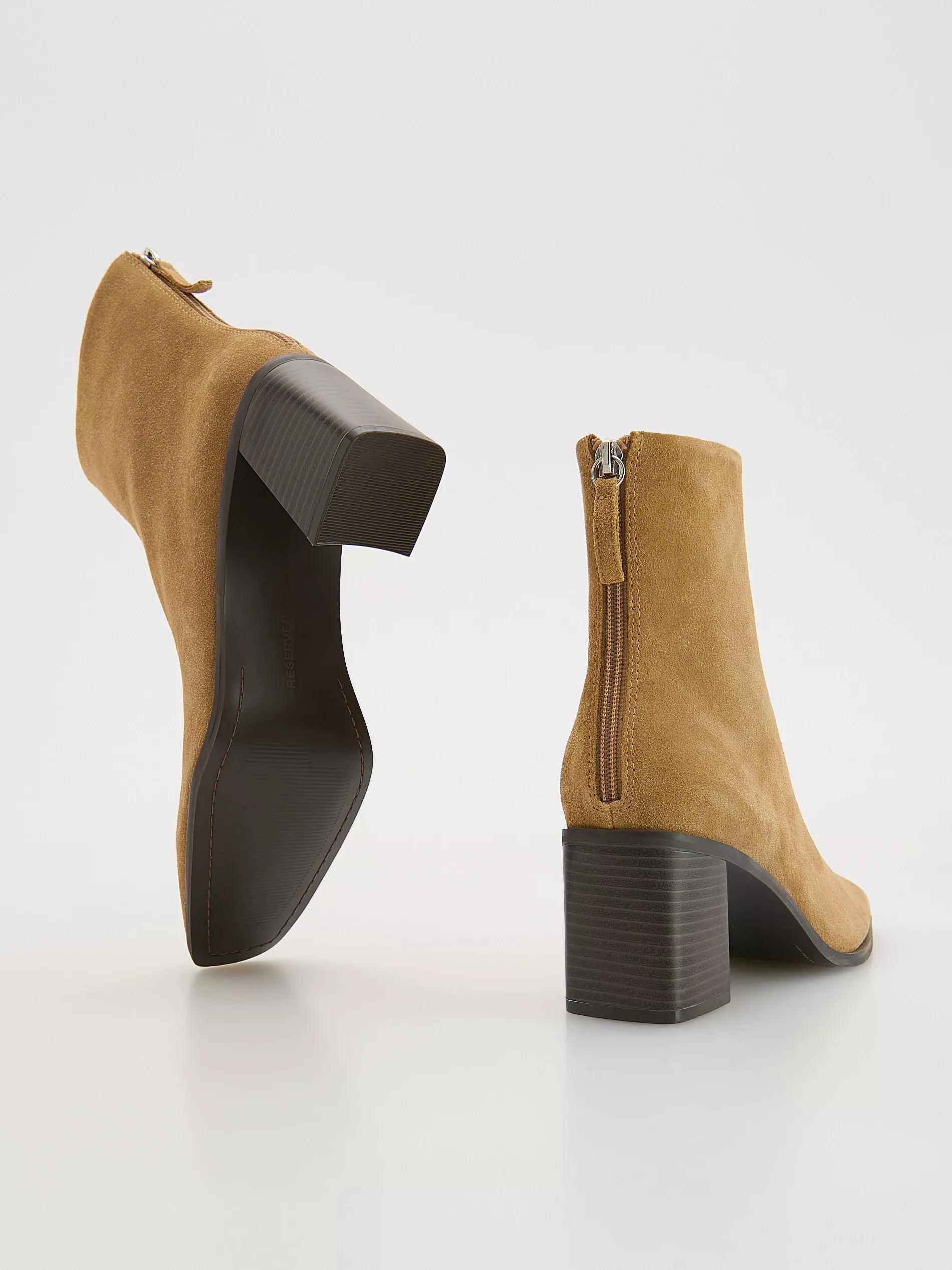 Beige Leather Ankle Boots, Beige, large image number 2
