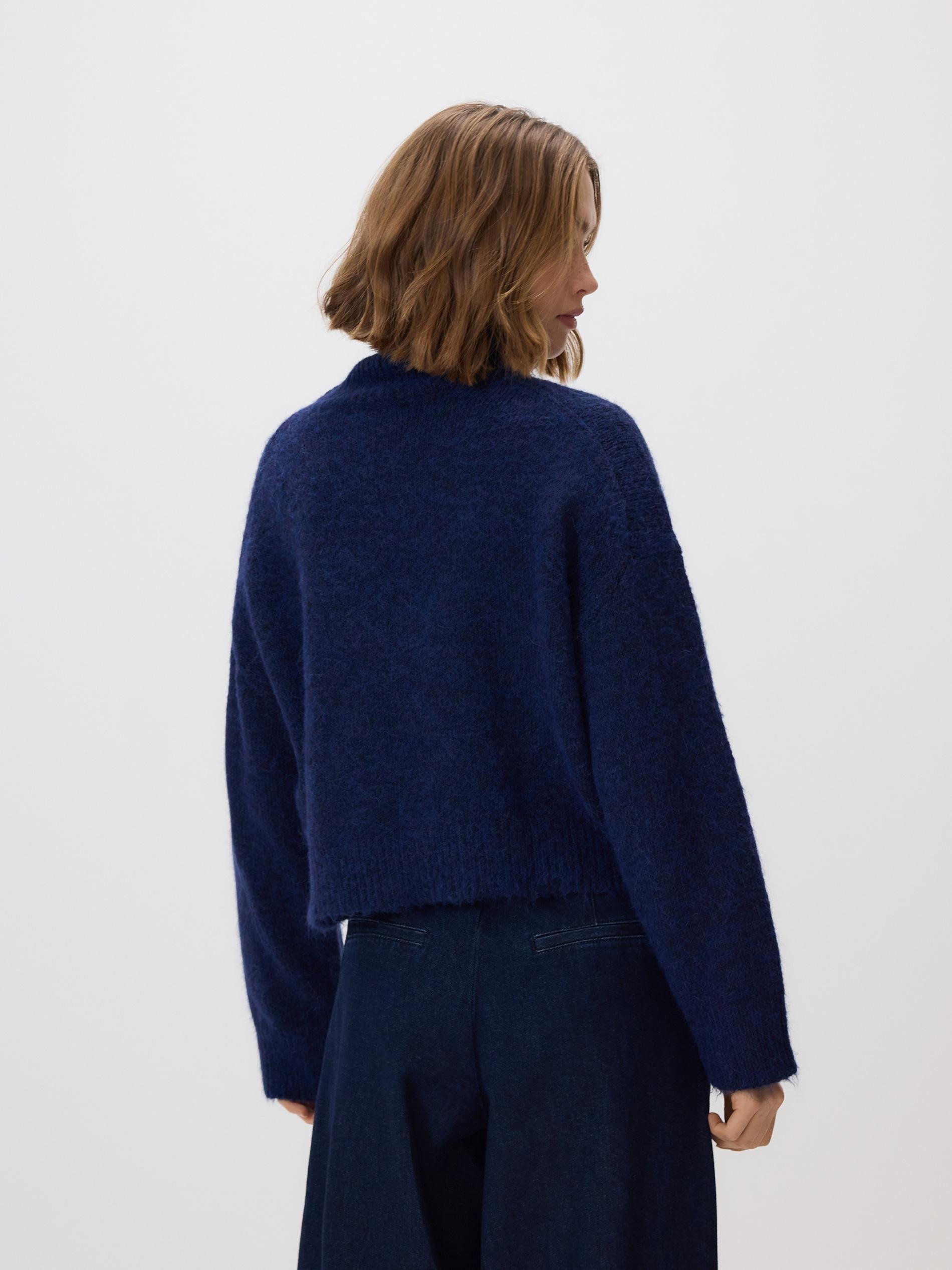 Navy Sweater With Shiny Applique, Navy, large image number 3