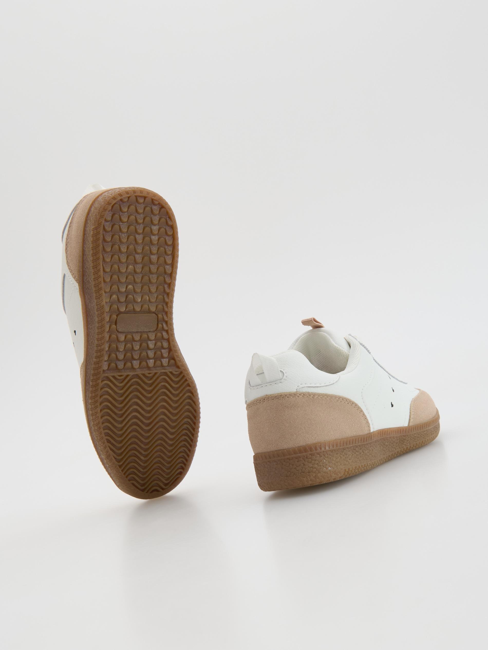 White Leather Trainers, White, large image number 2