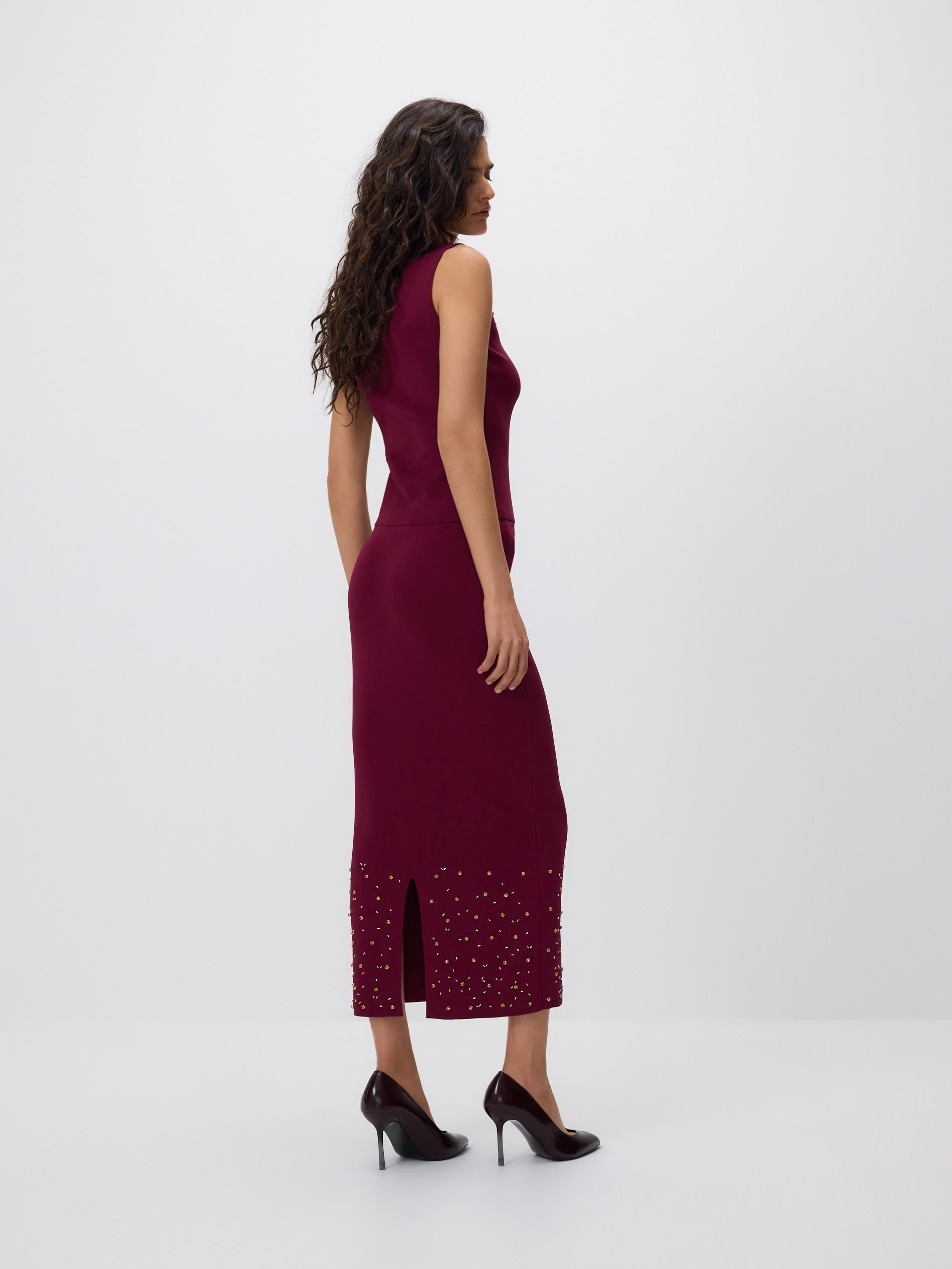 Fuchsia Skirt With Applique, Pink, medium