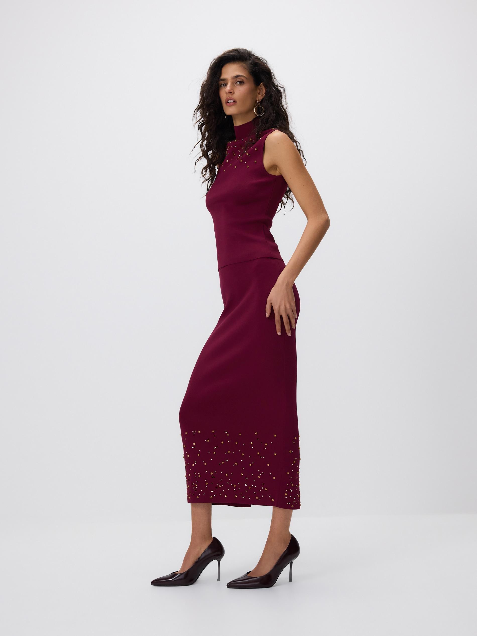 Fuchsia Skirt With Applique, Pink, medium