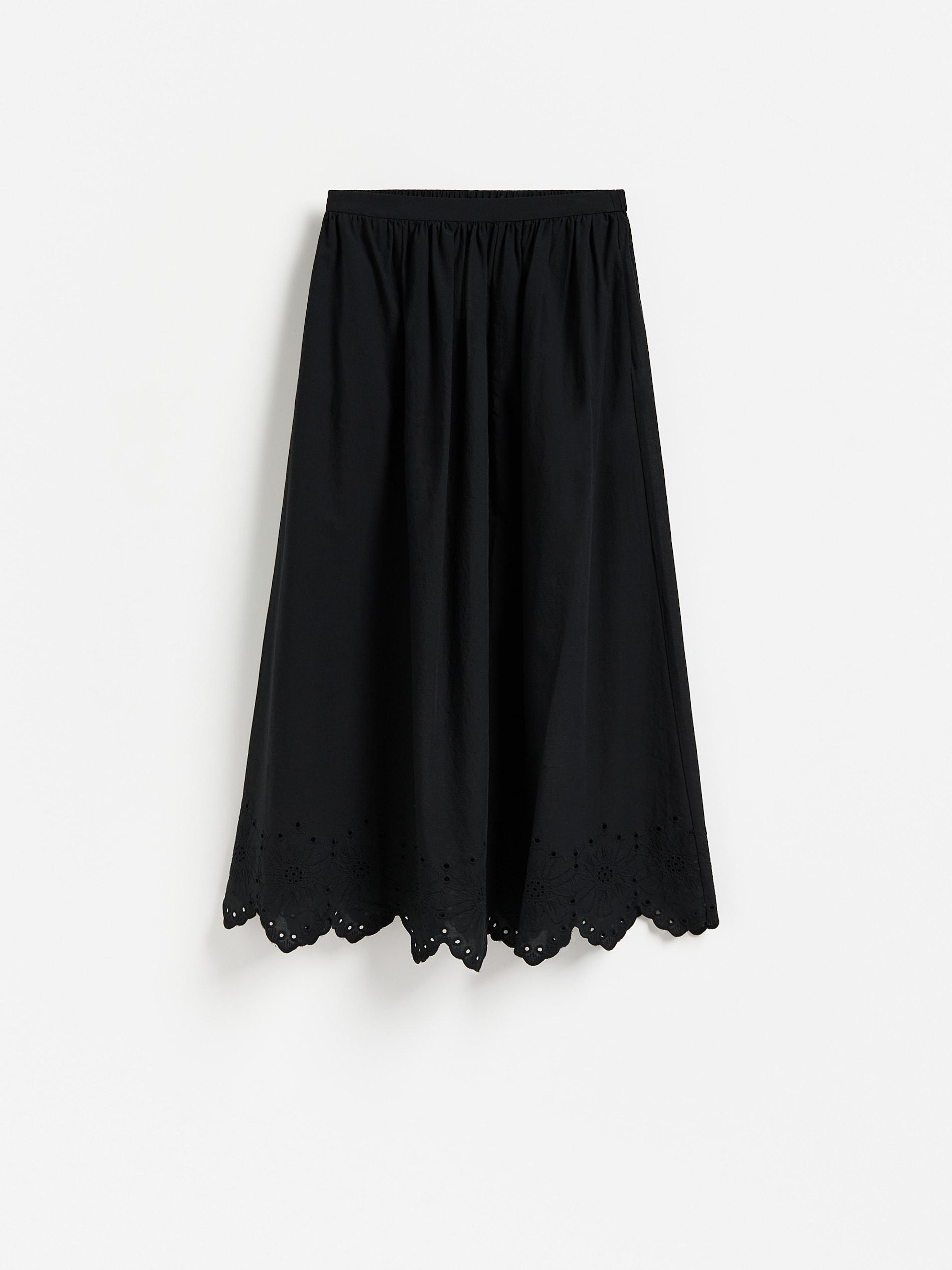 Black Cotton Maxi Skirt, Black, large image number 2