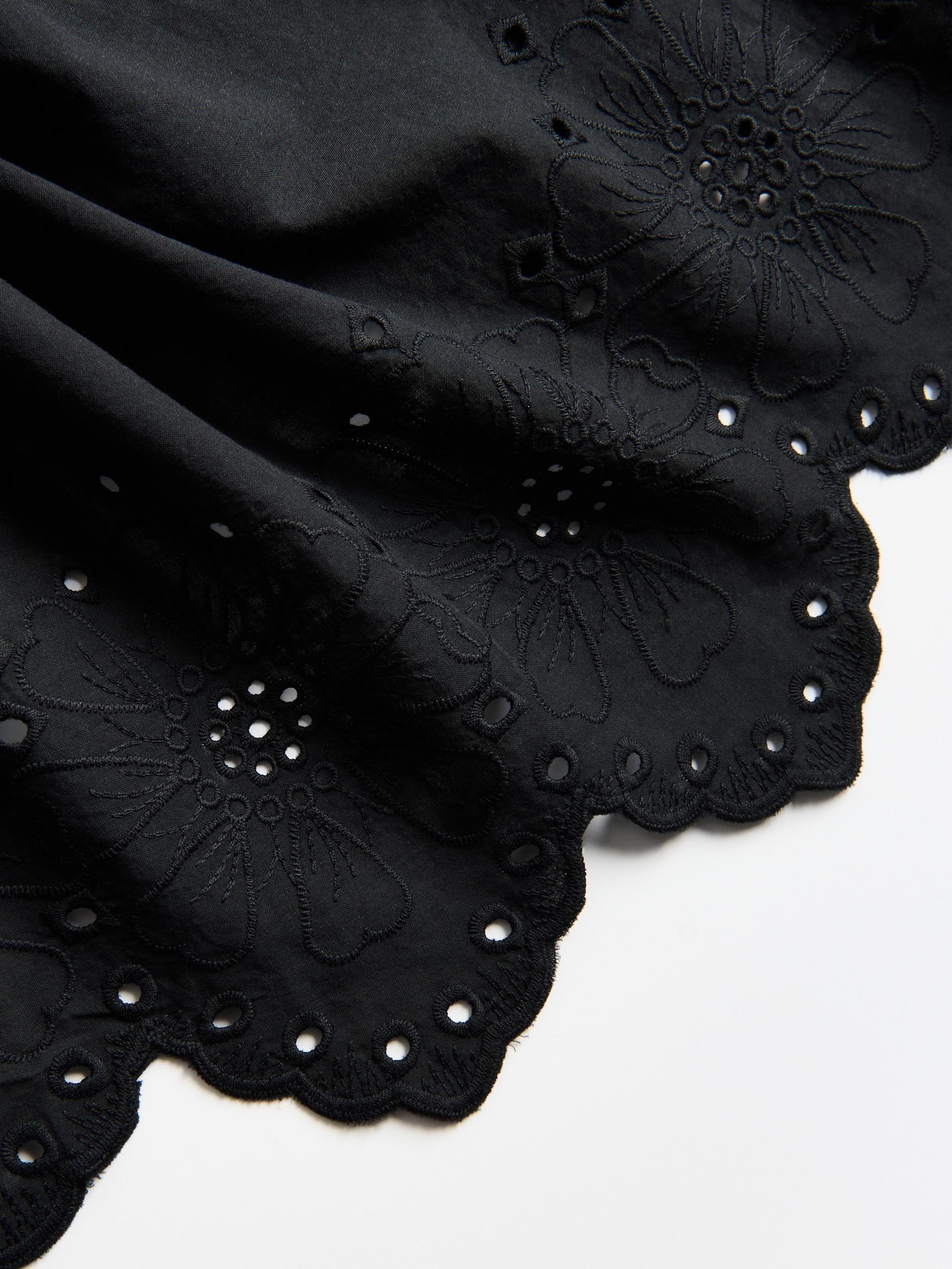 Black Cotton Maxi Skirt, Black, large image number 3