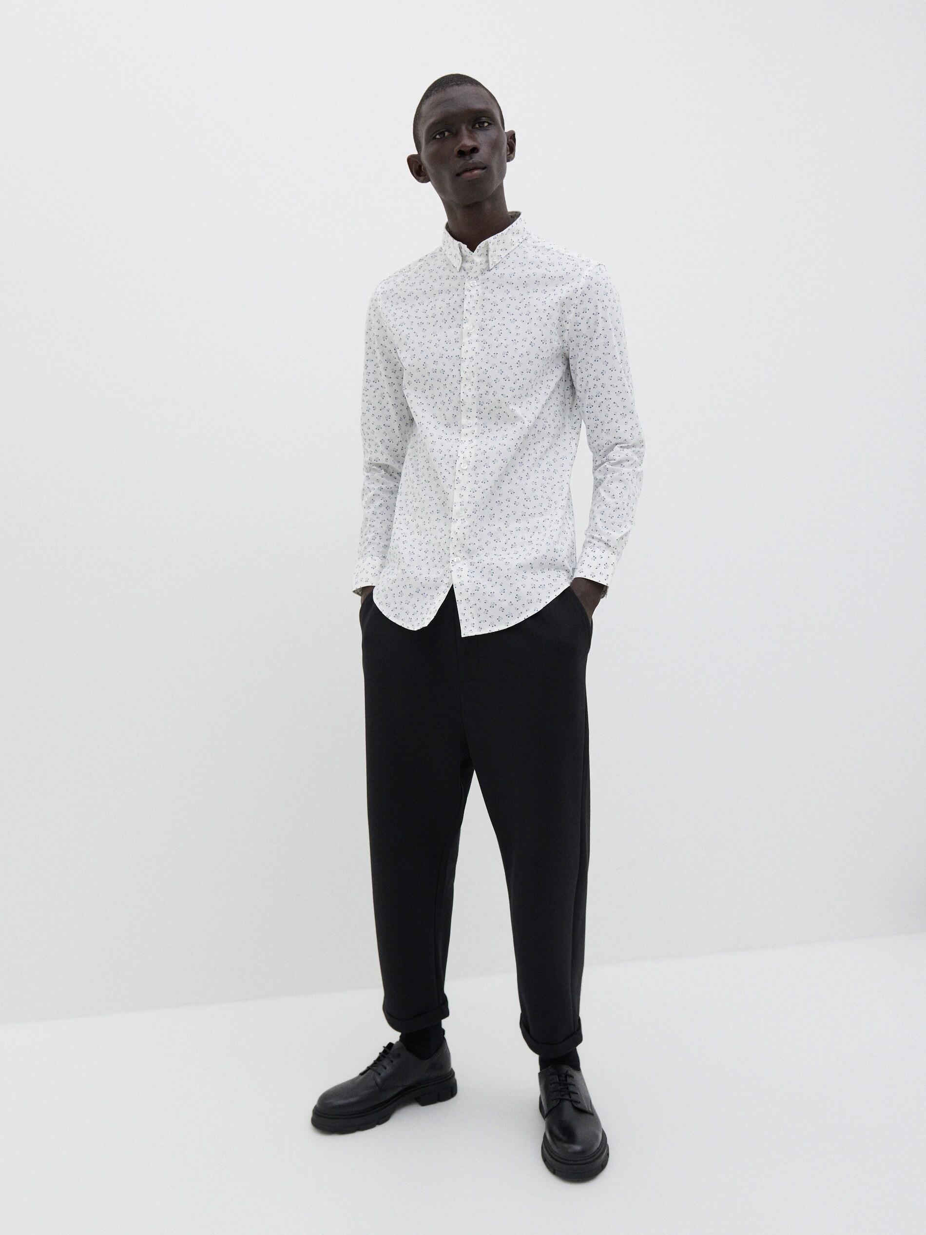 Blue Shirt With A Fine Pattern, Men, , large image number 0