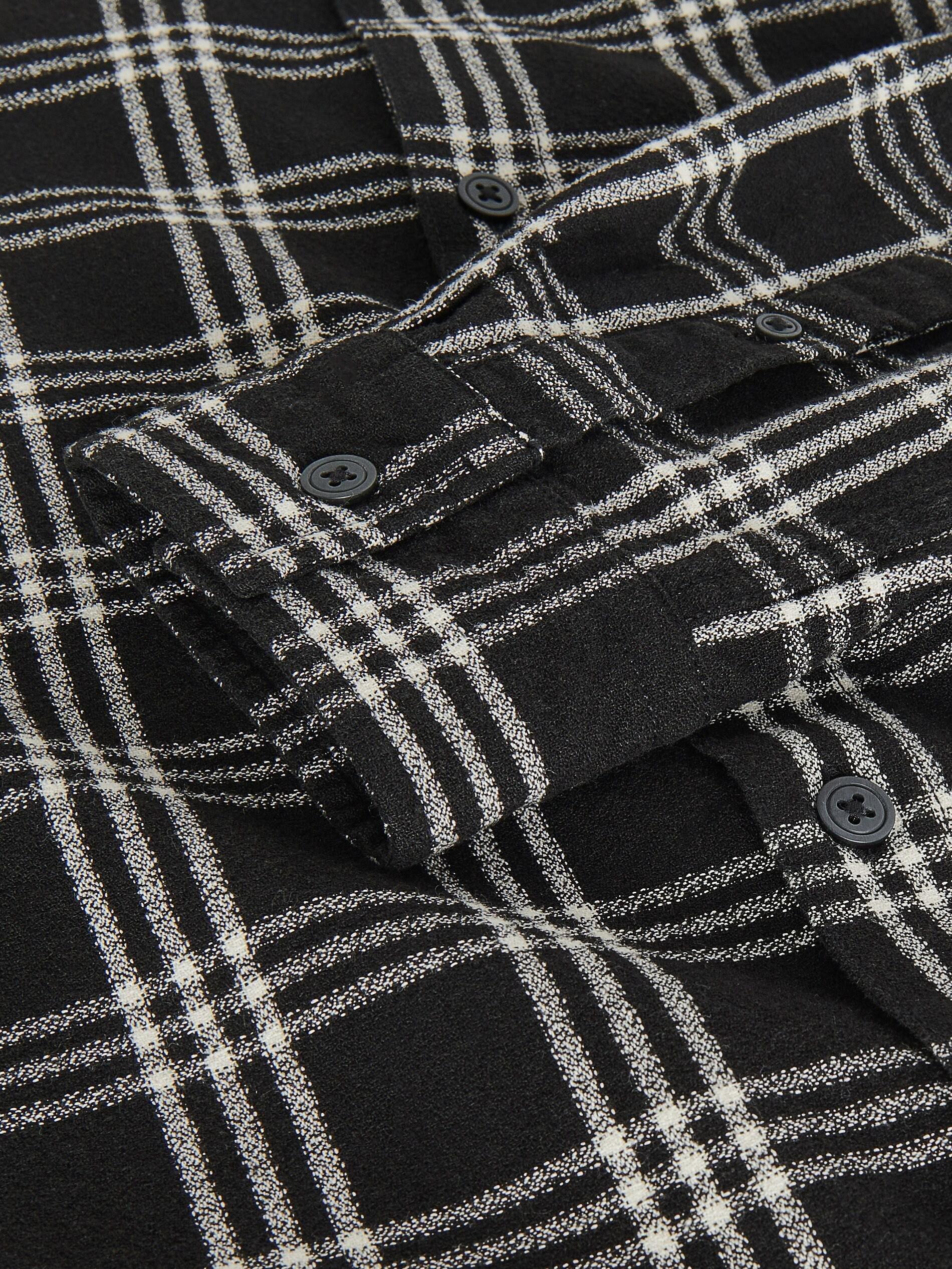 Black Viscose Checked Shirt, , large image number 5