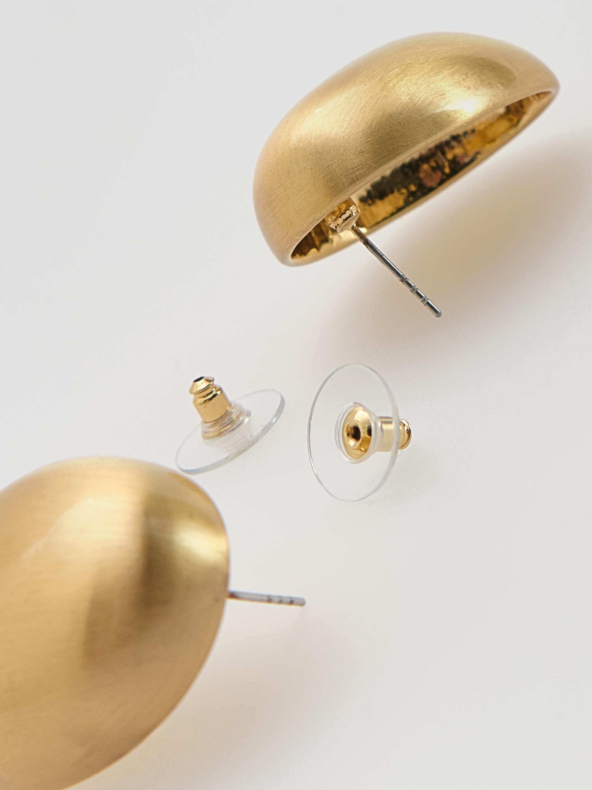 Gold Oval Earrings, Golden, medium