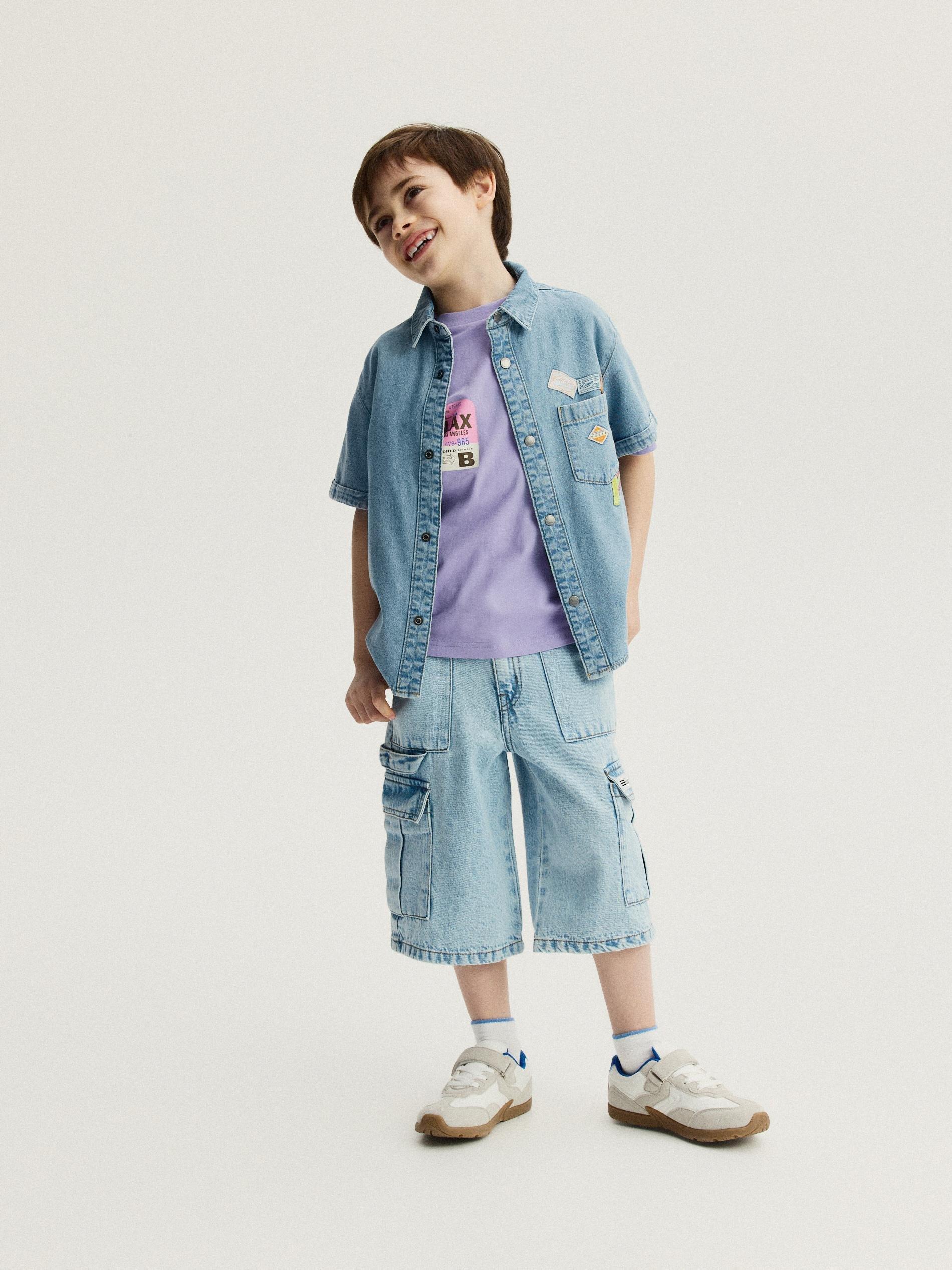 Blue Jeans Denim Shorts, Blue, large image number 0
