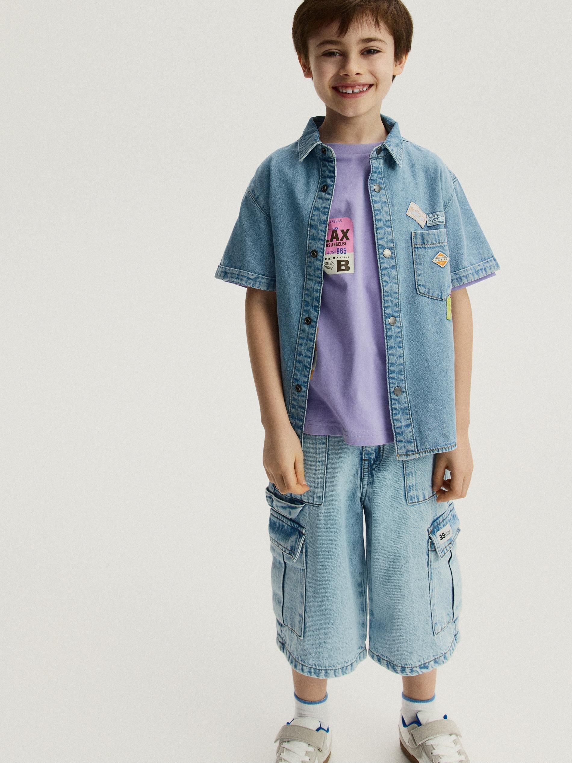 Blue Jeans Denim Shorts, Blue, large image number 4
