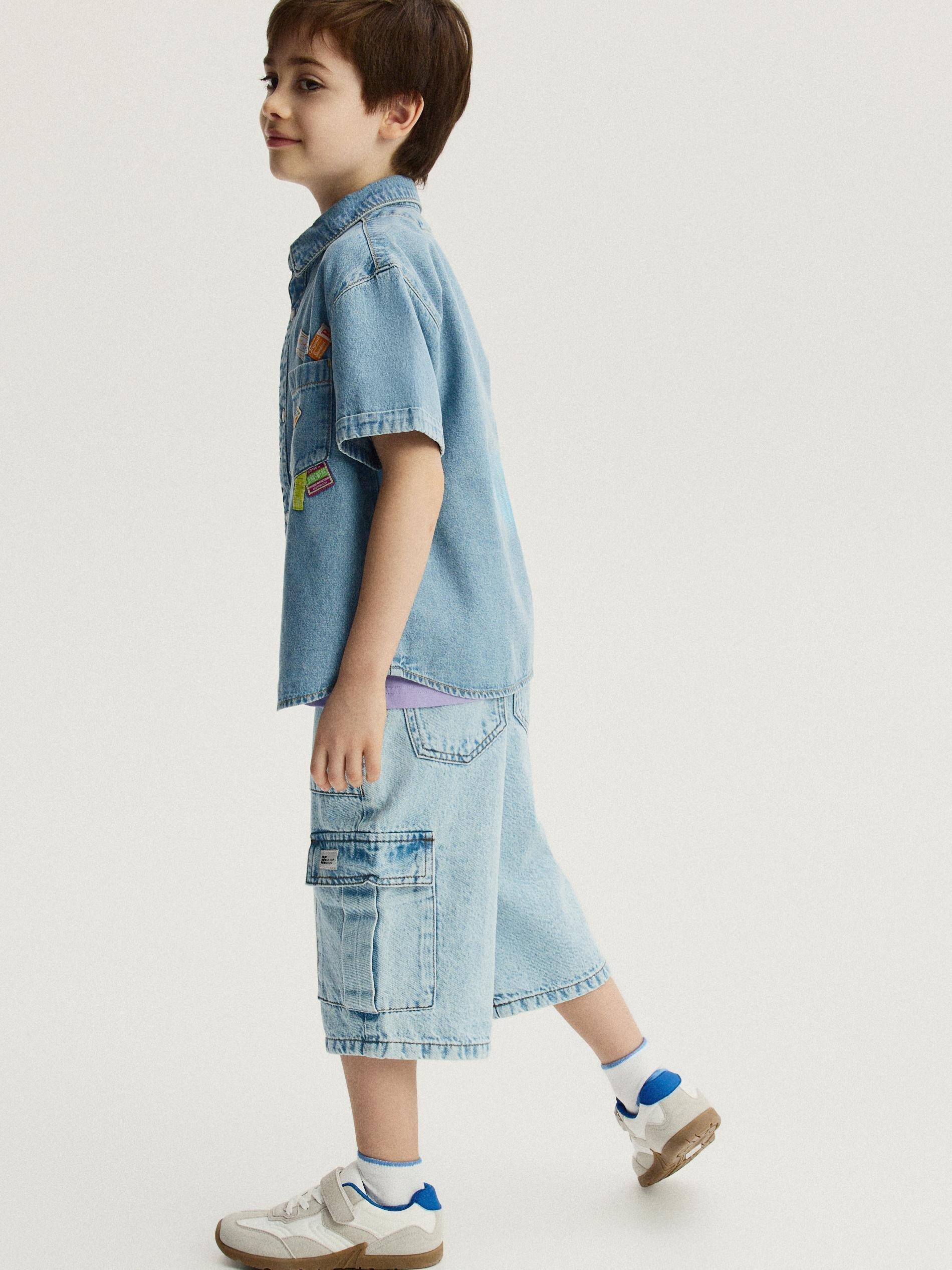 Blue Jeans Denim Shorts, Blue, large image number 5