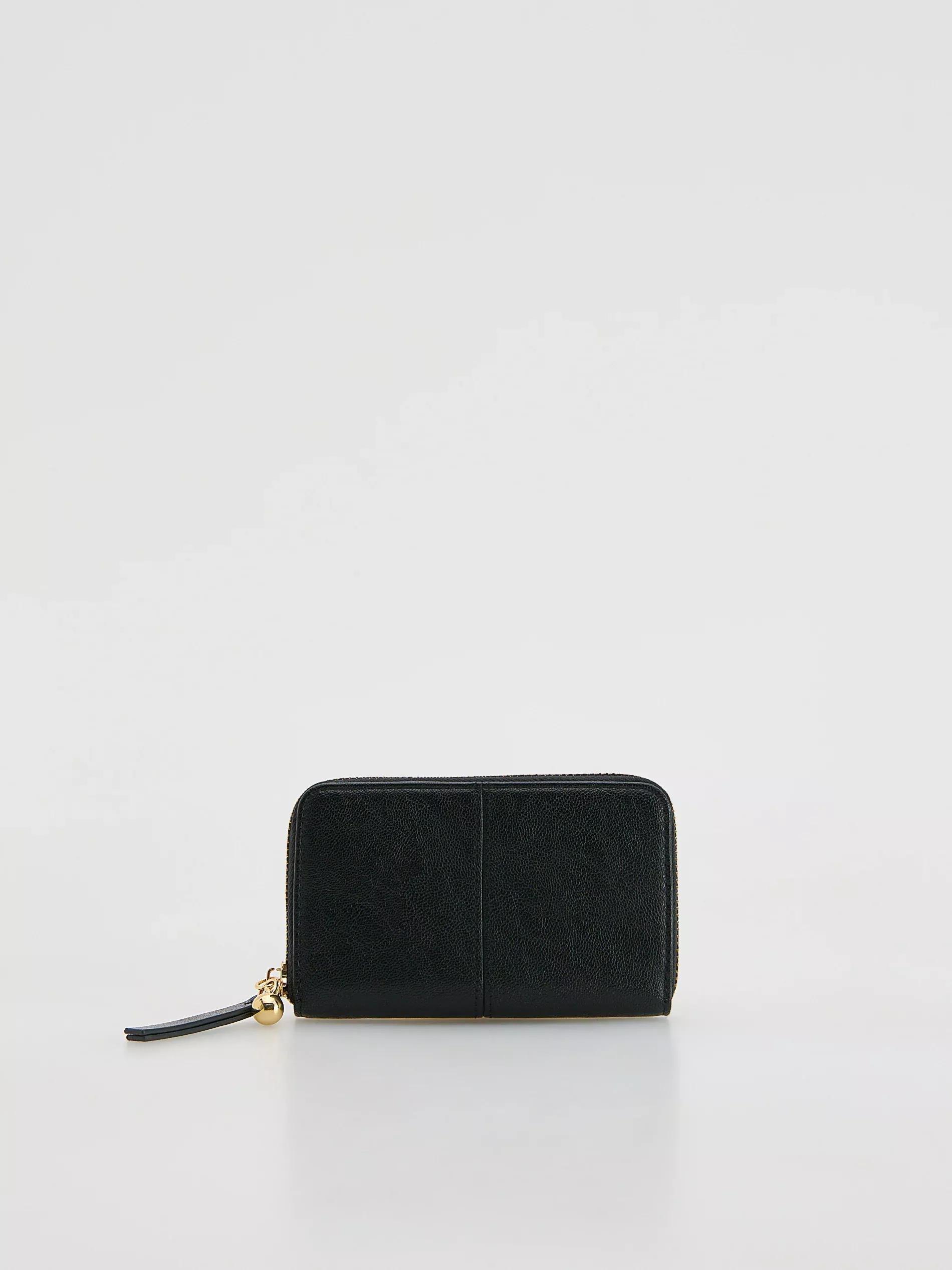 BLACK Zip up wallet, Black, medium