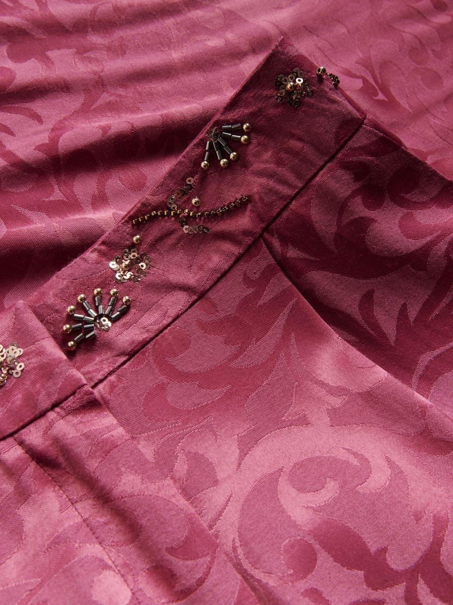 Fuchsia Patterned viscose trousers, Pink, large image number 1