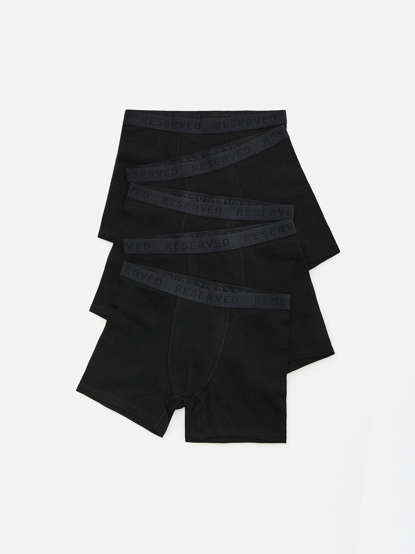 Black Boxers 5 Pack, Black, medium