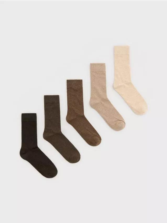 Beige Socks, Set Of 5, , large image number 0