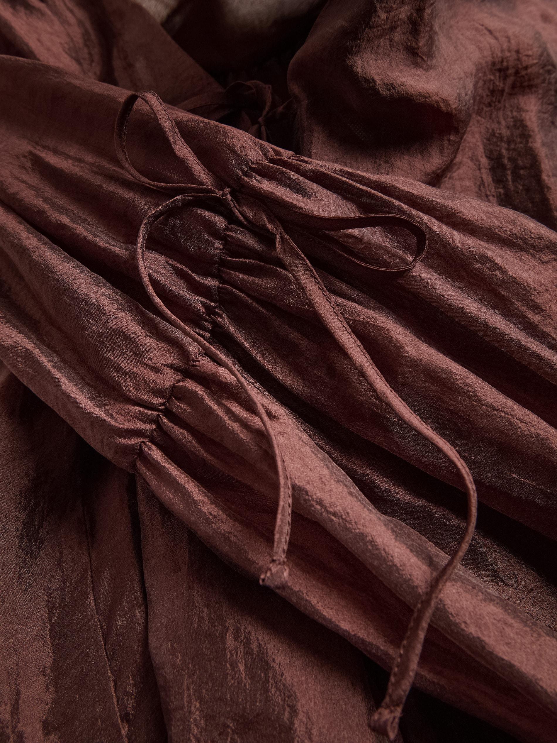 Brown Blouse With Decorative Tie Detail, Brown, large image number 5