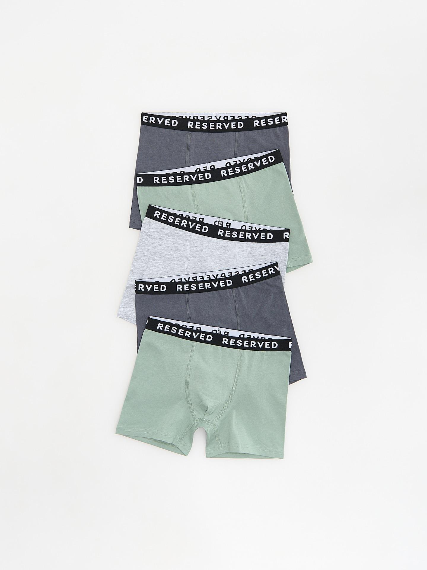 Green Cotton Boxers 5 Pack, Turquoise, large image number 0