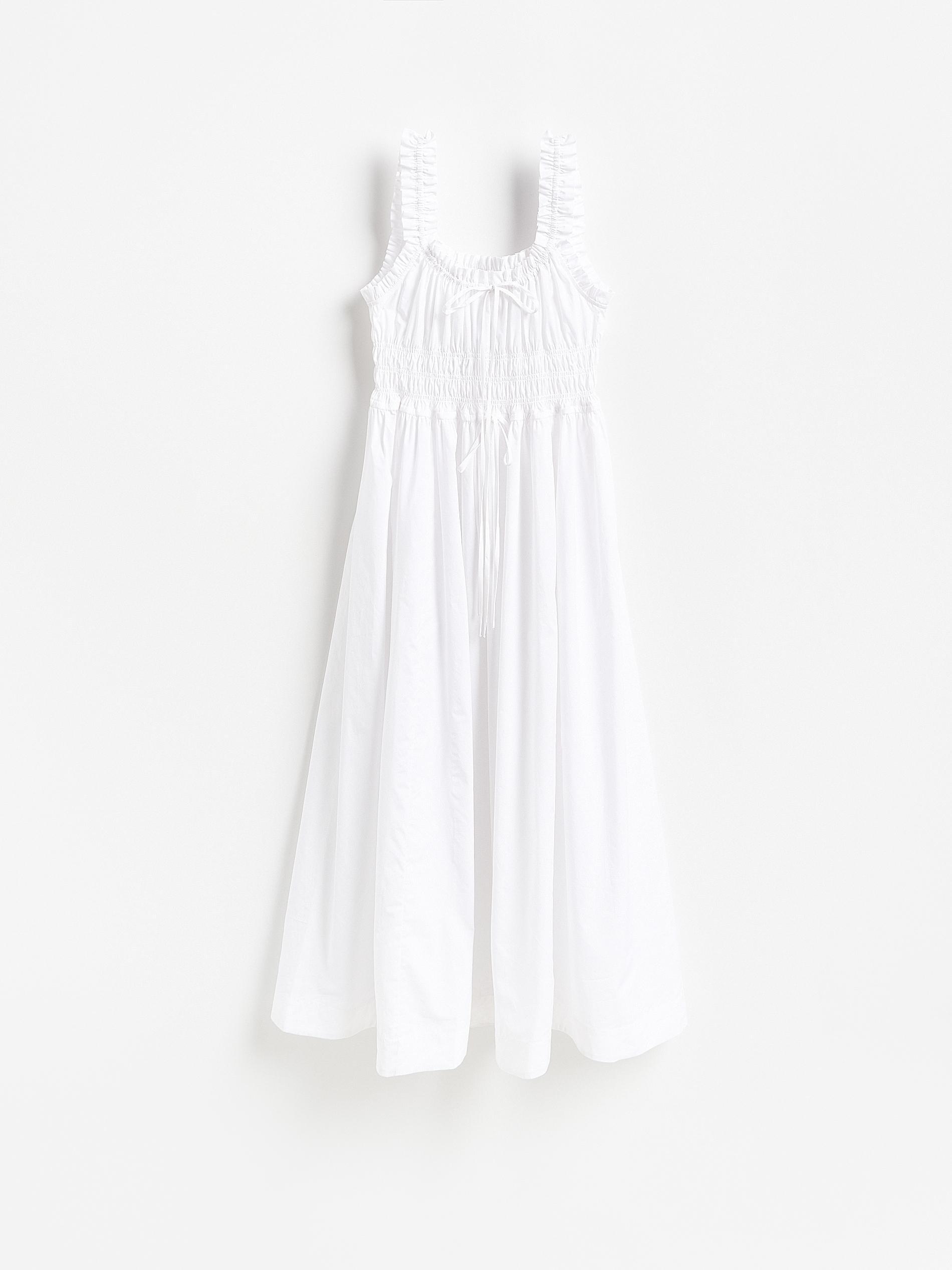 White Lyocell Rich Midi Dress, White, large image number 4