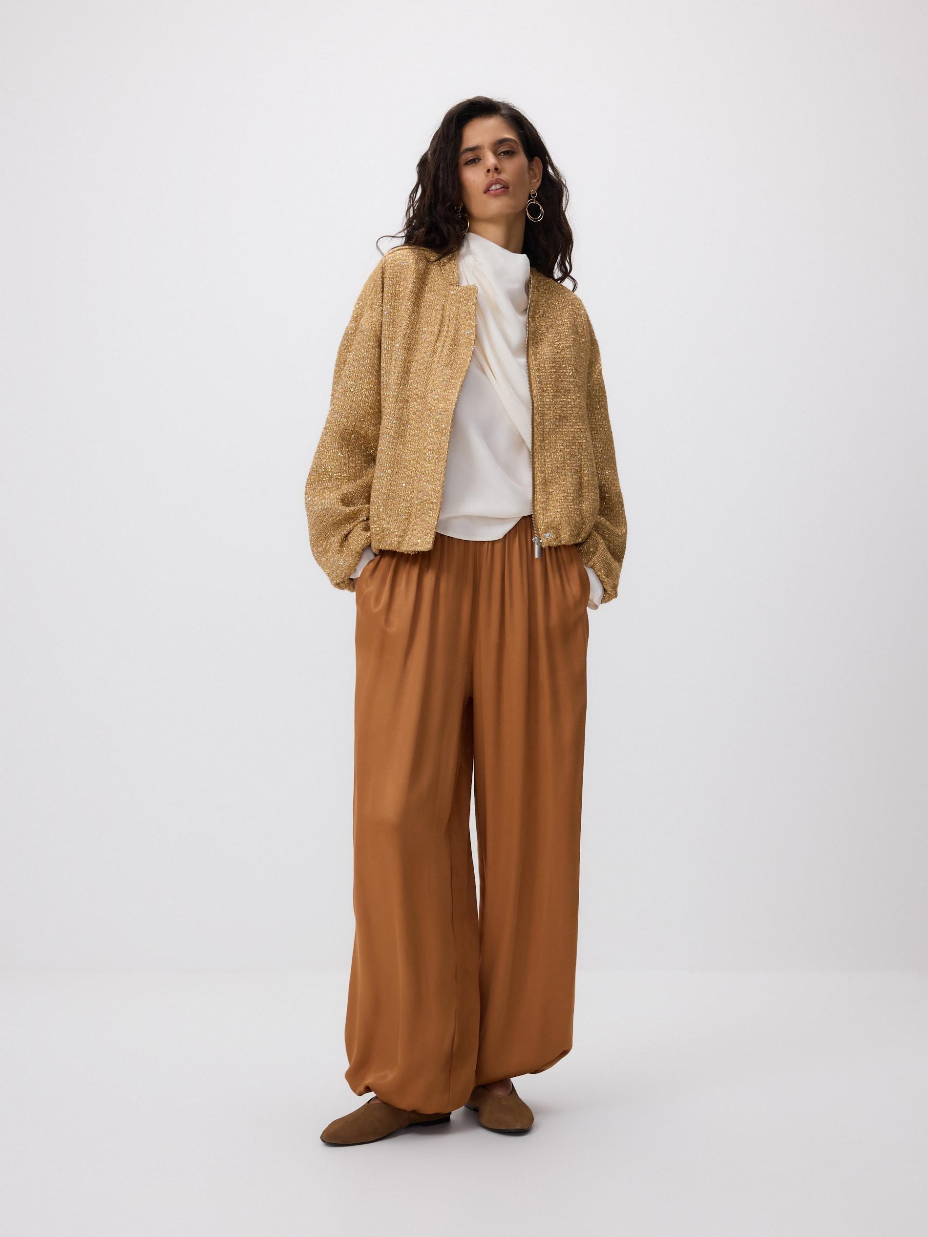 Gold Bomber Jacket, Golden, medium