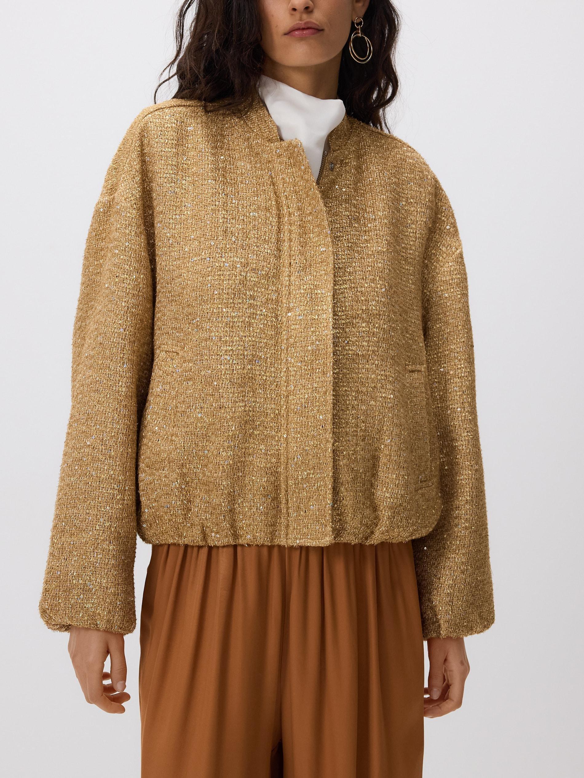 Gold Bomber Jacket, Golden, large image number 3