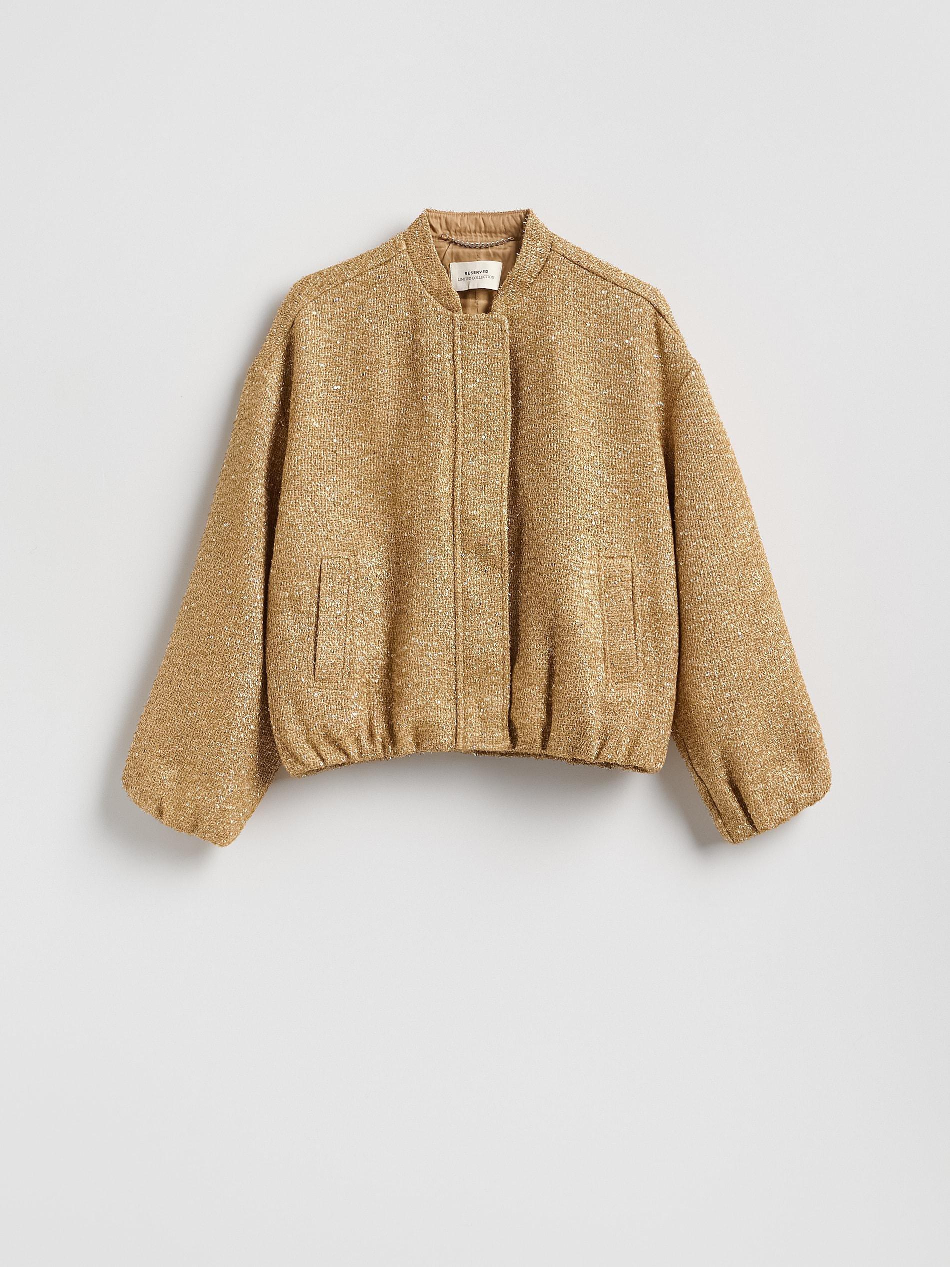 Gold Bomber Jacket, Golden, large image number 6