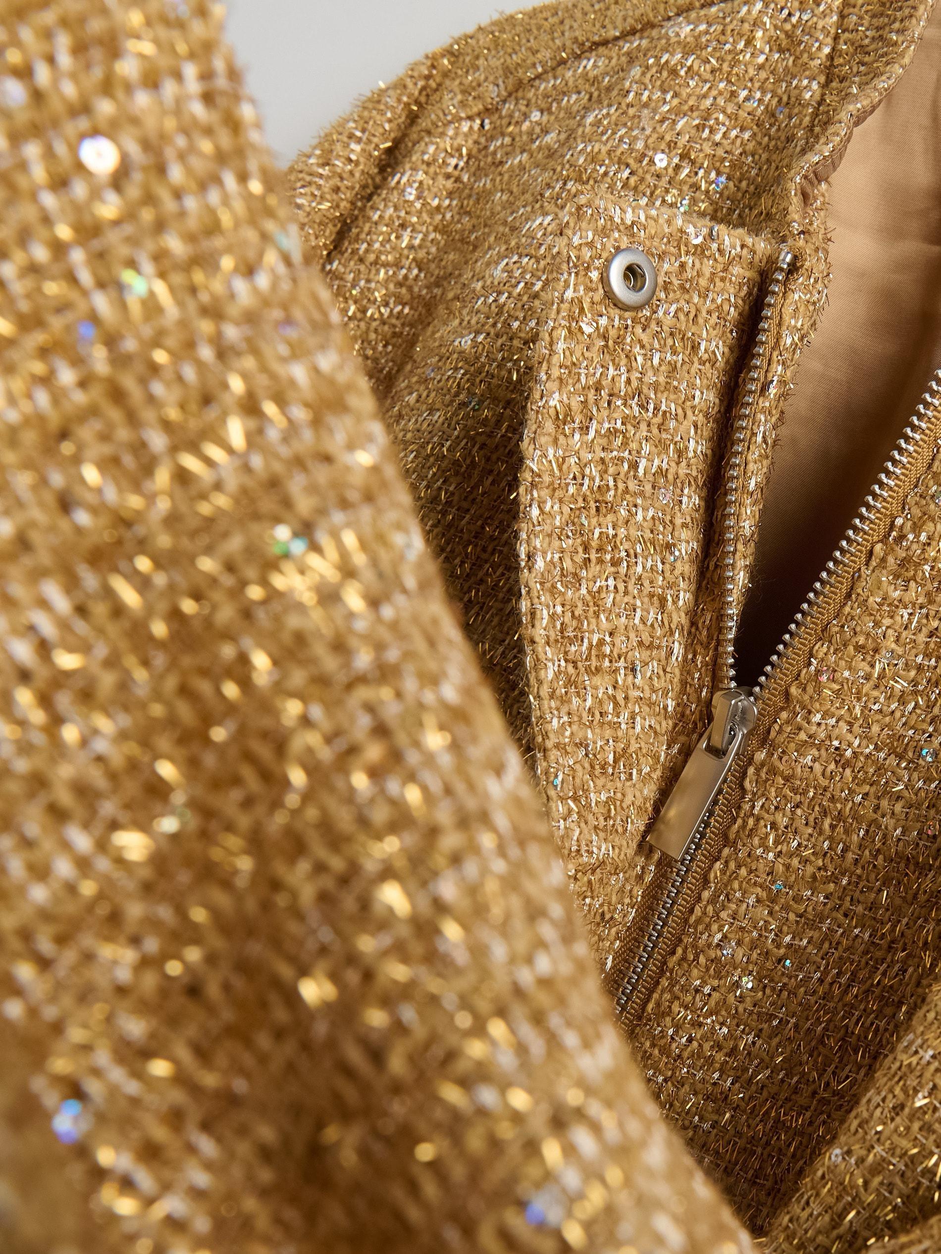 Gold Bomber Jacket, Golden, large image number 7