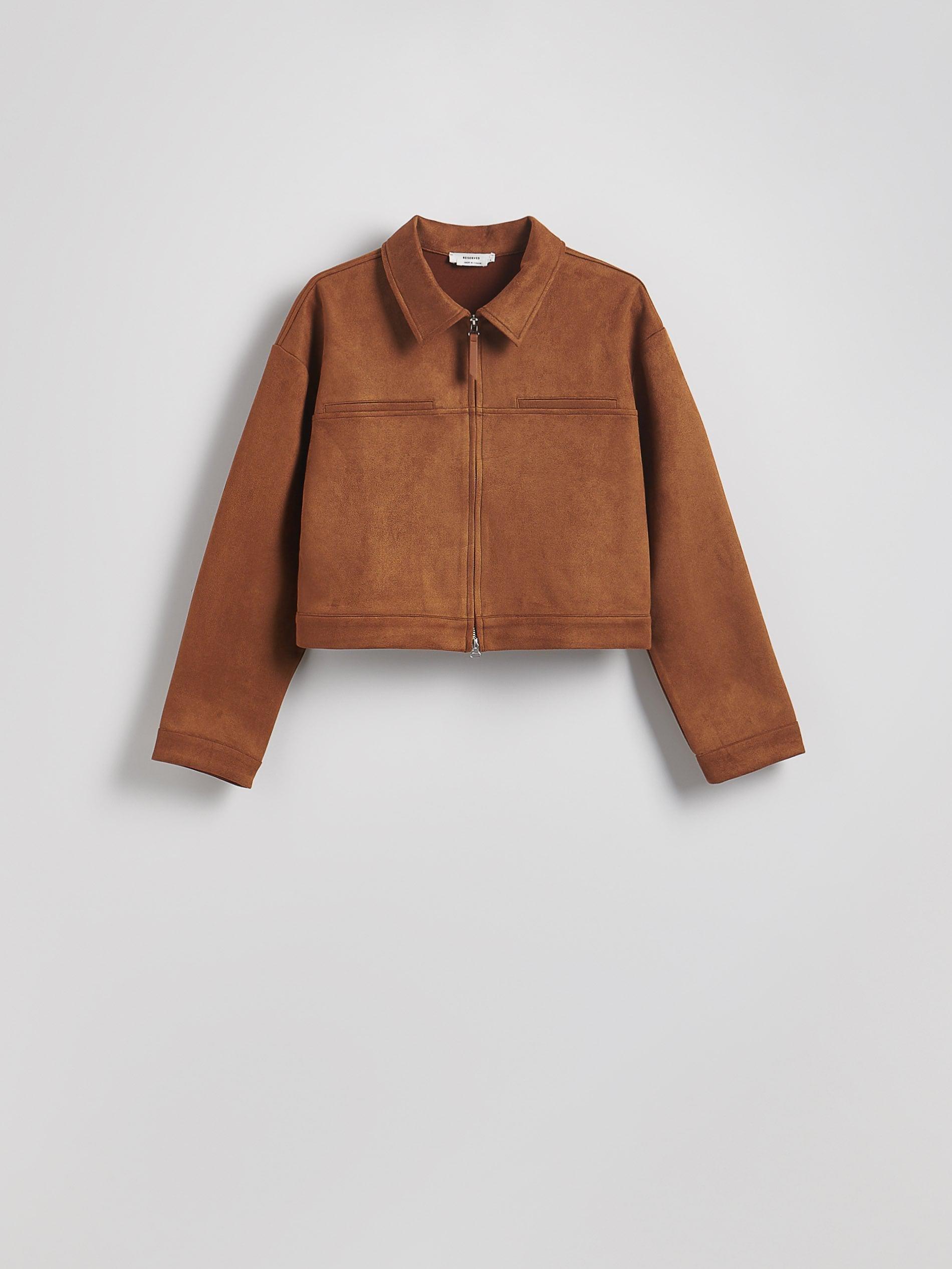 Brown Suede-Effect Jacket, , large image number 5