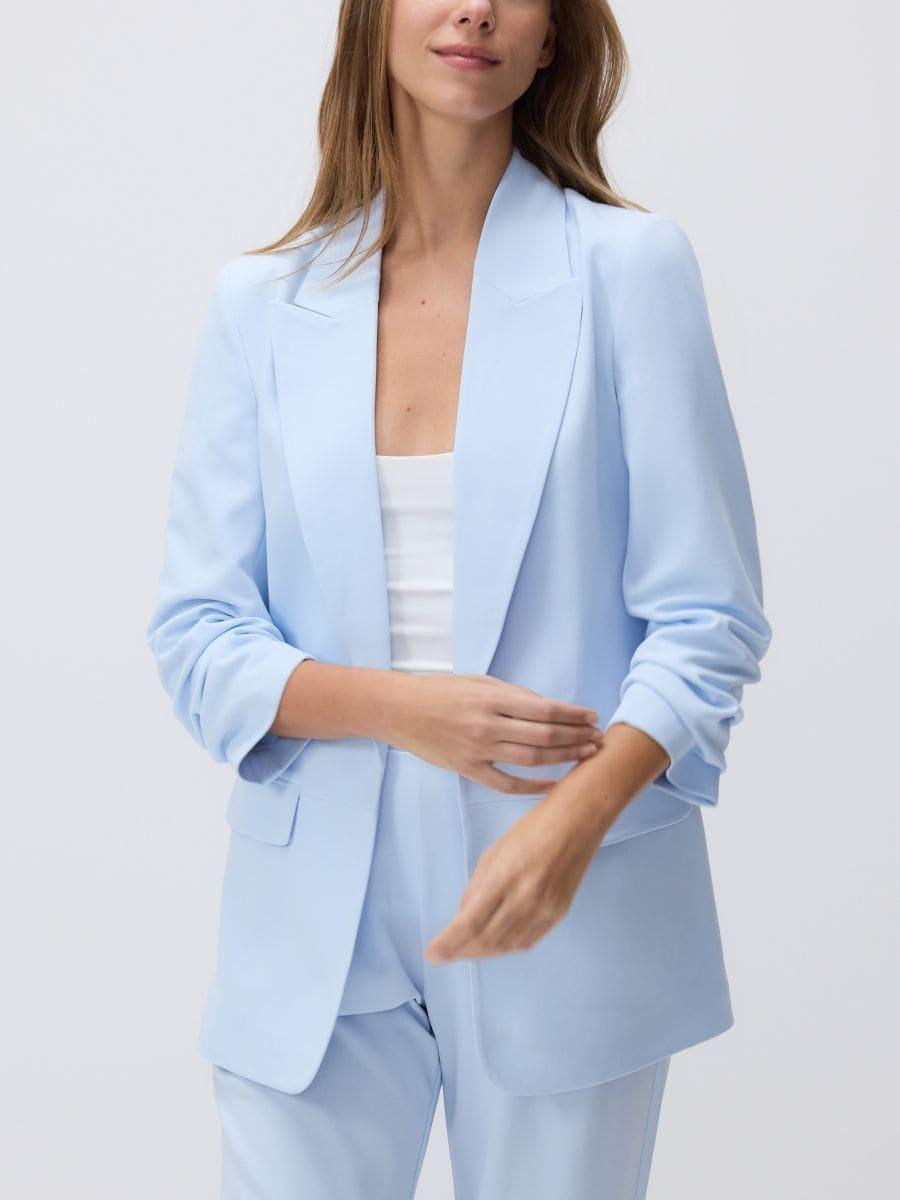 Blue Jacket With Wrinkled Sleeves, , medium