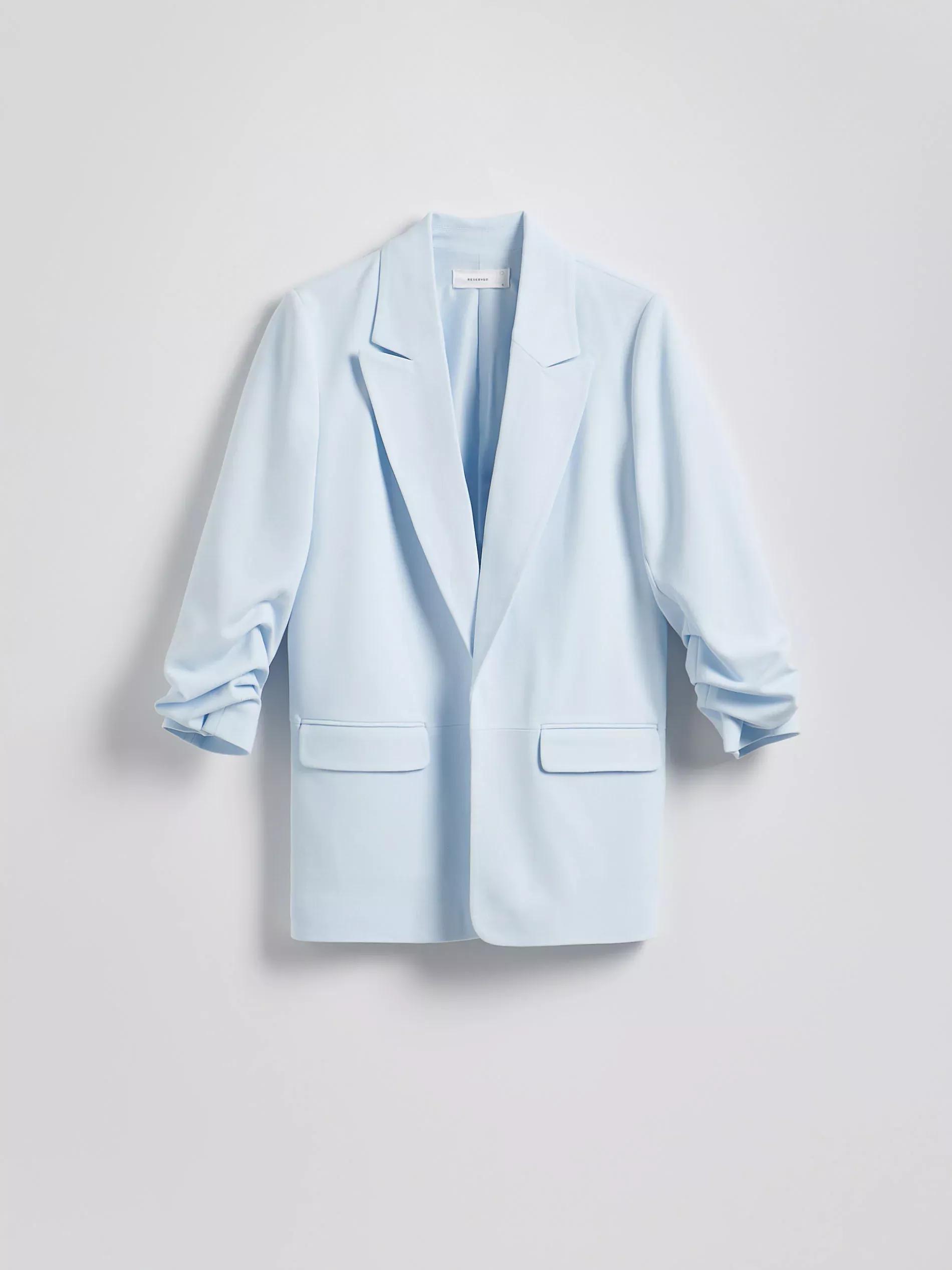 Blue Jacket With Wrinkled Sleeves, , large image number 4