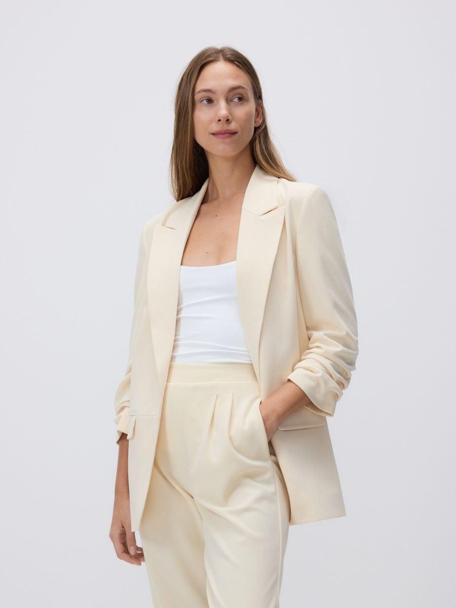 Yellow Jacket With Wrinkled Sleeves, , medium