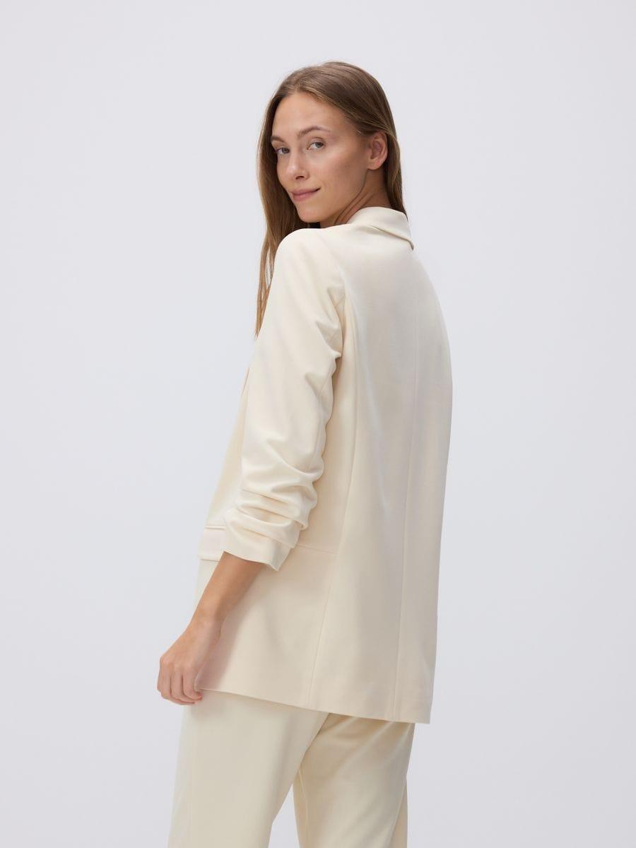 Yellow Blazer With Crinkled Sleeves, , large image number 1