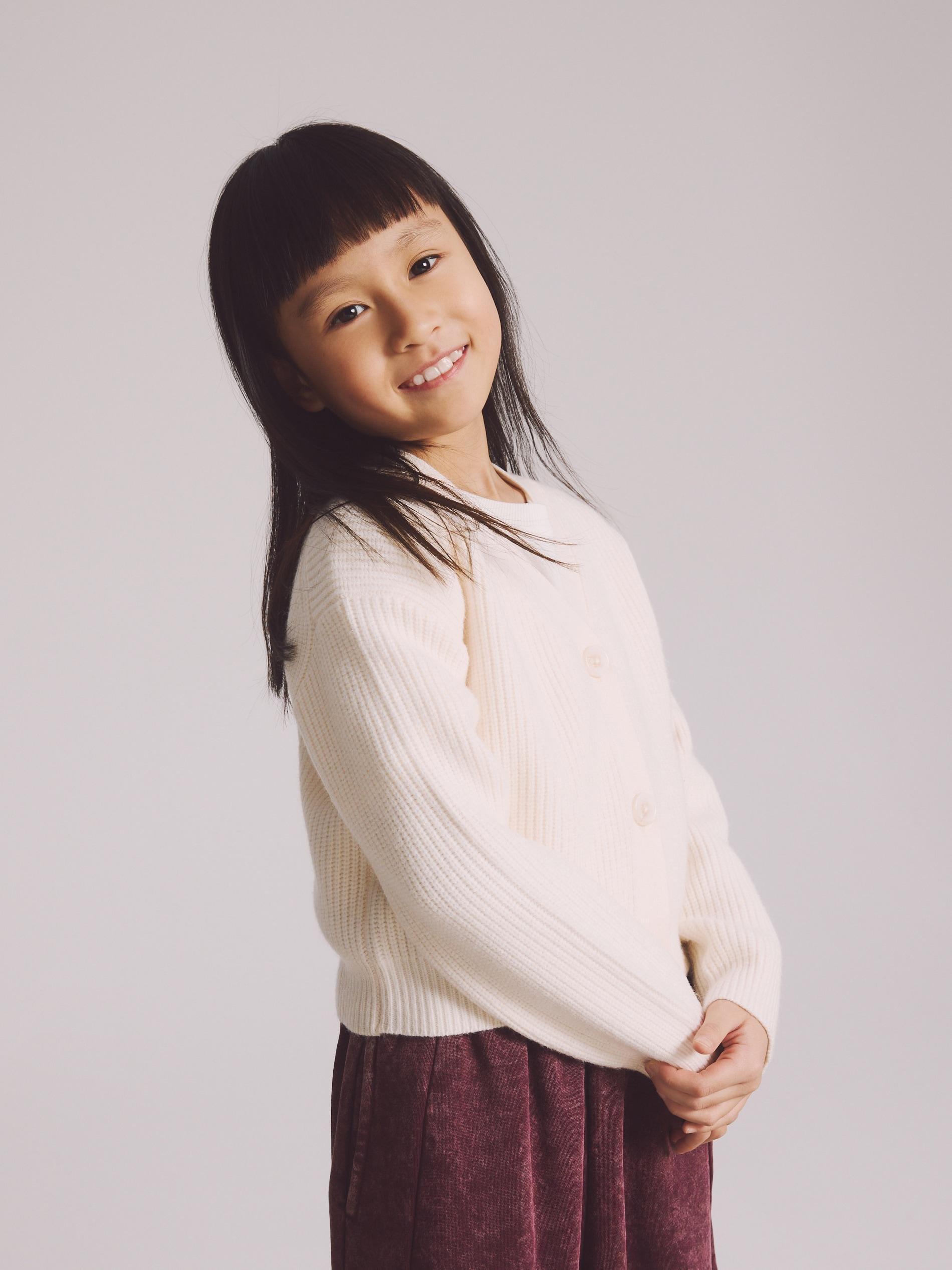 Cream Viscose Blend Cardigan, Ivory, large image number 4