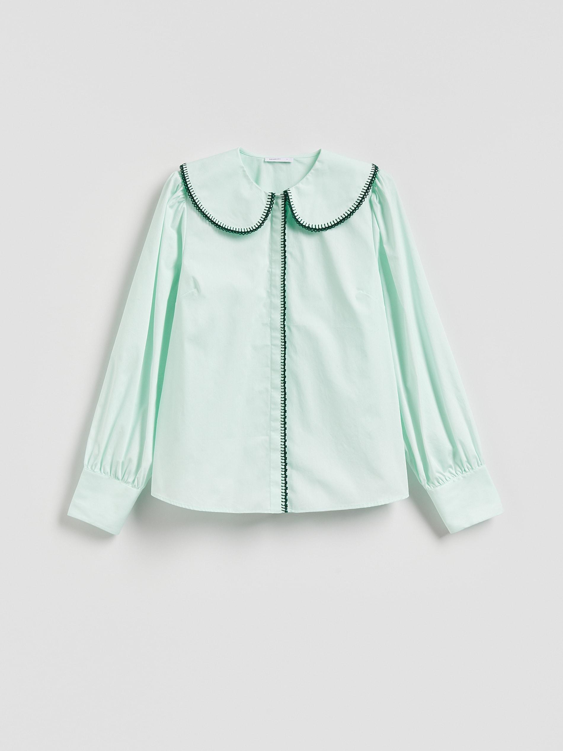 Green Cotton Shirt With Collar, Green, large image number 5