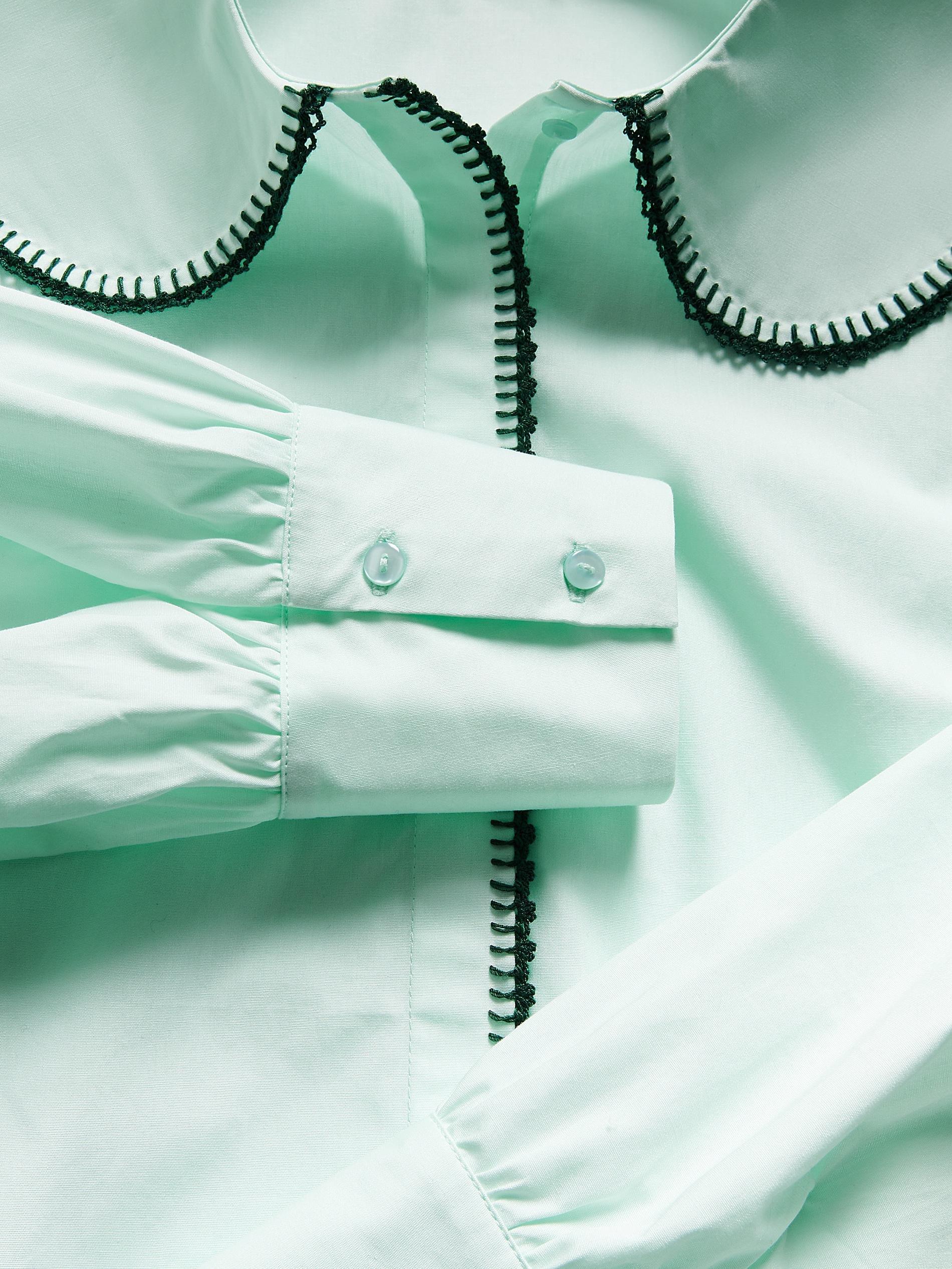 Green Cotton Shirt With Collar, Green, large image number 6