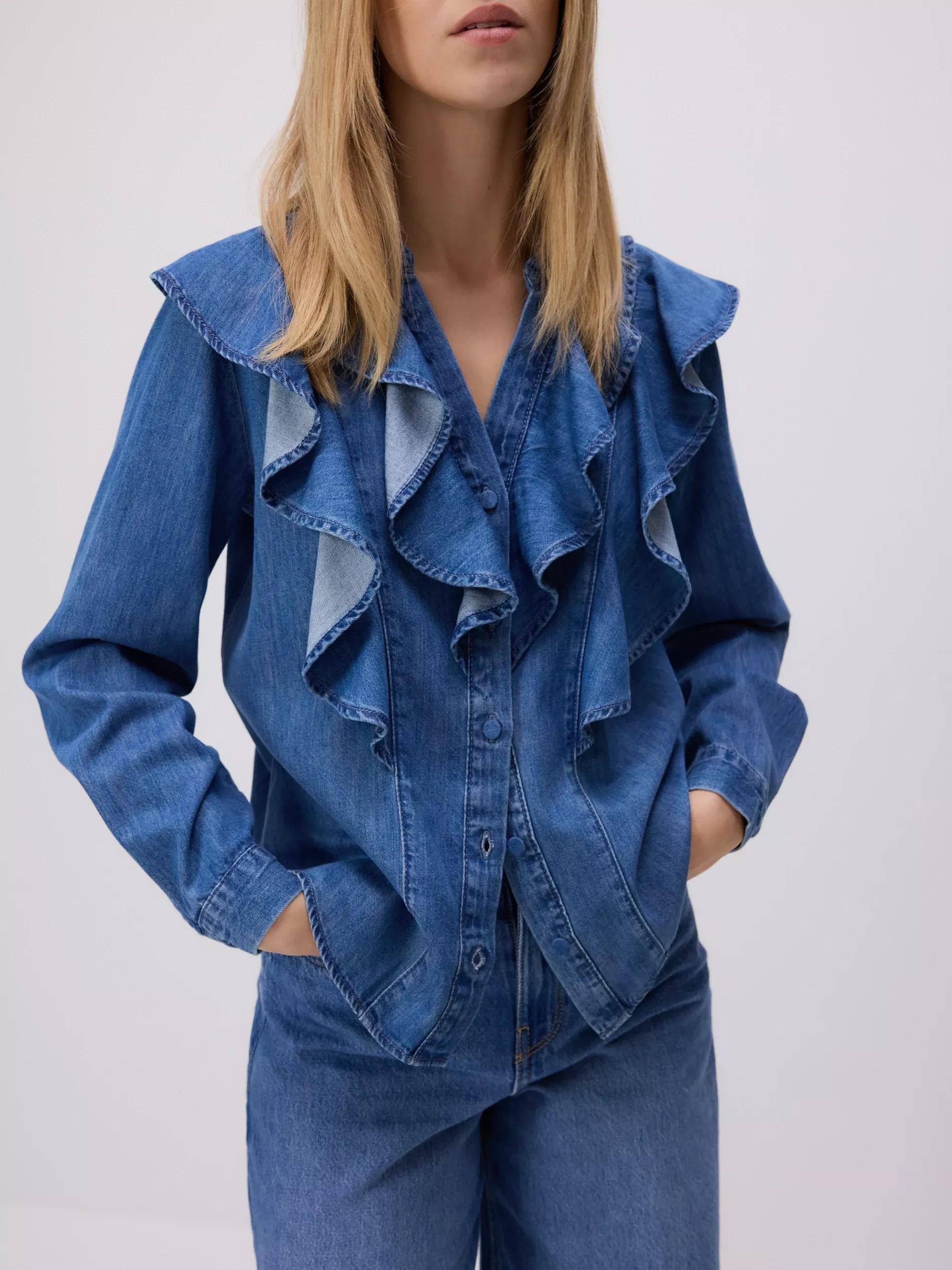 Blue Ruffled Shirt, , large image number 1