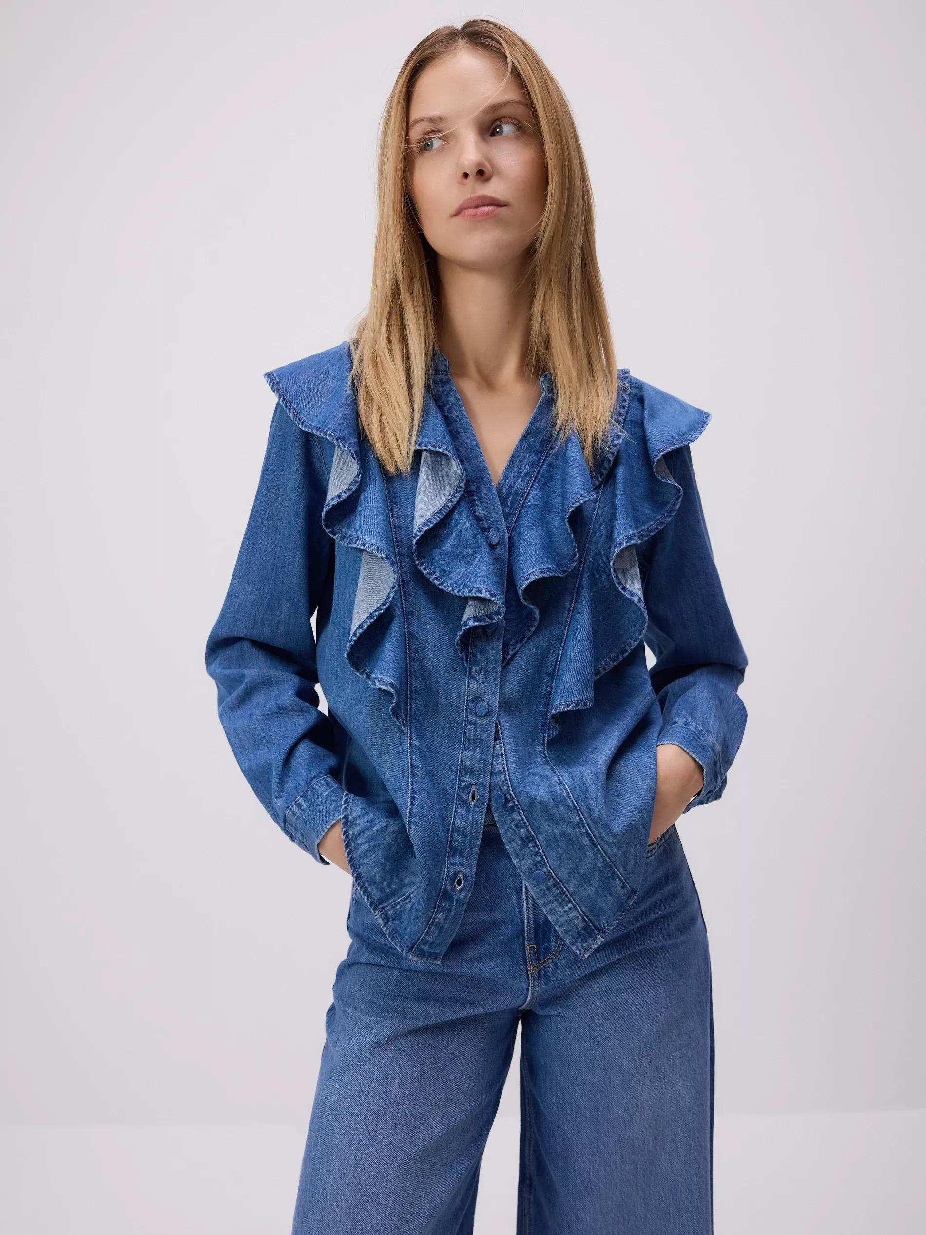 Blue Ruffled Shirt, , large image number 2