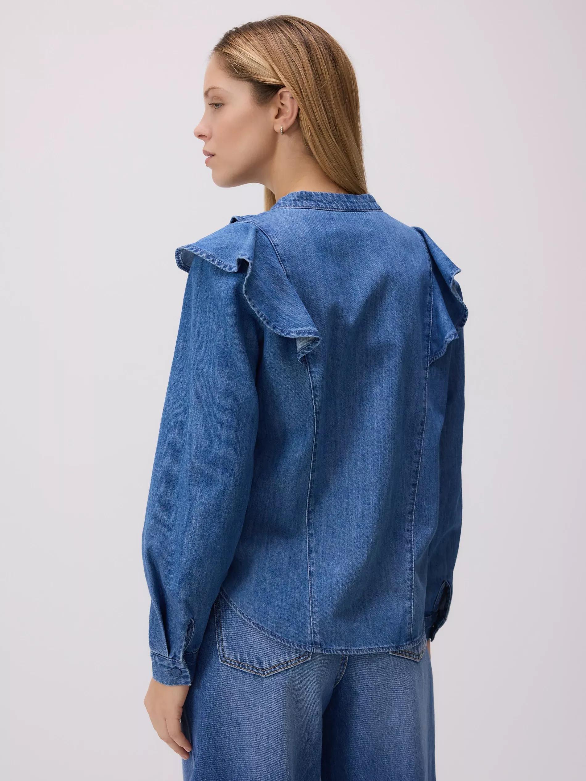 Blue Ruffled Shirt, , large image number 3