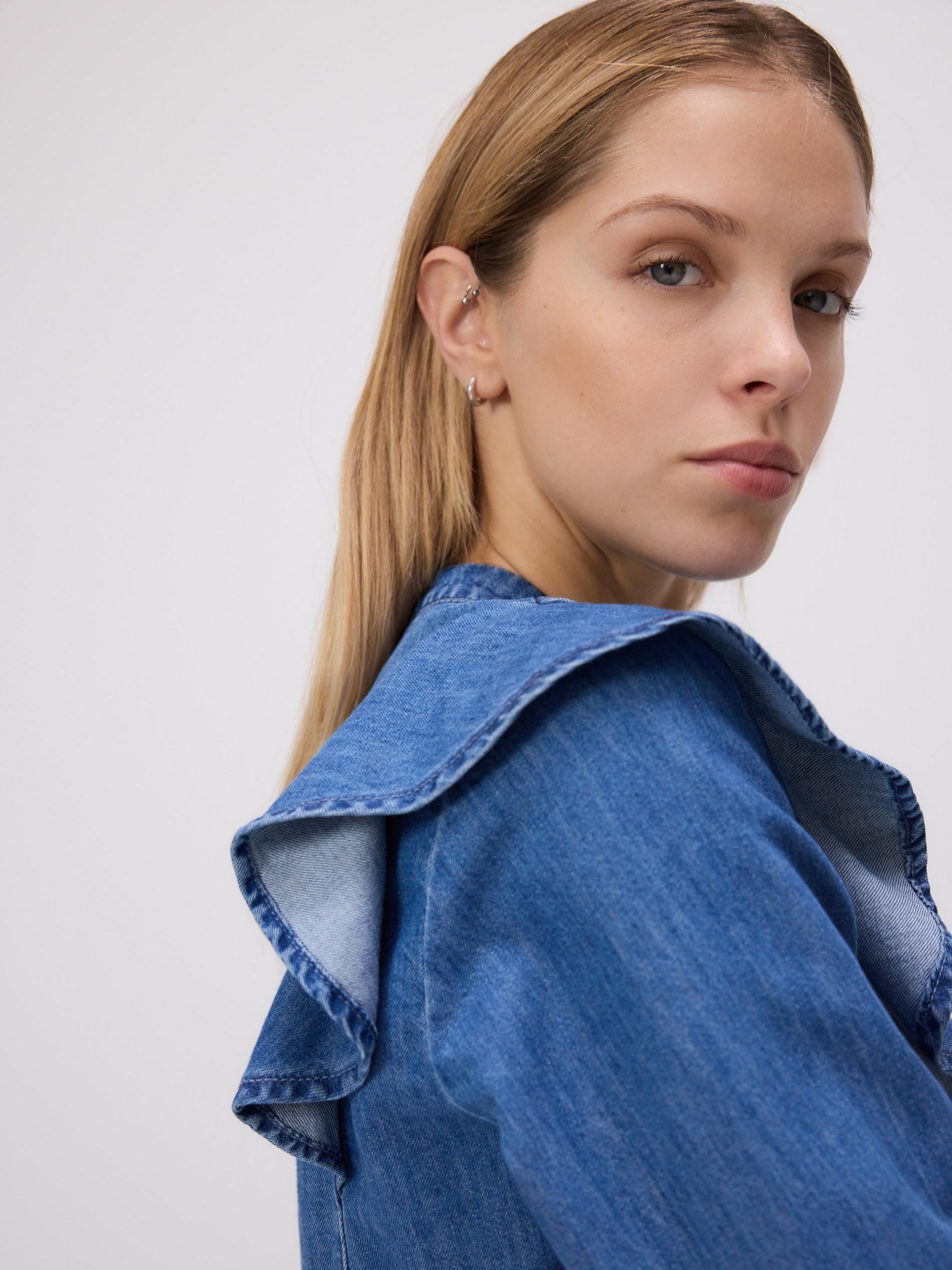 Blue Ruffled Shirt, , large image number 4