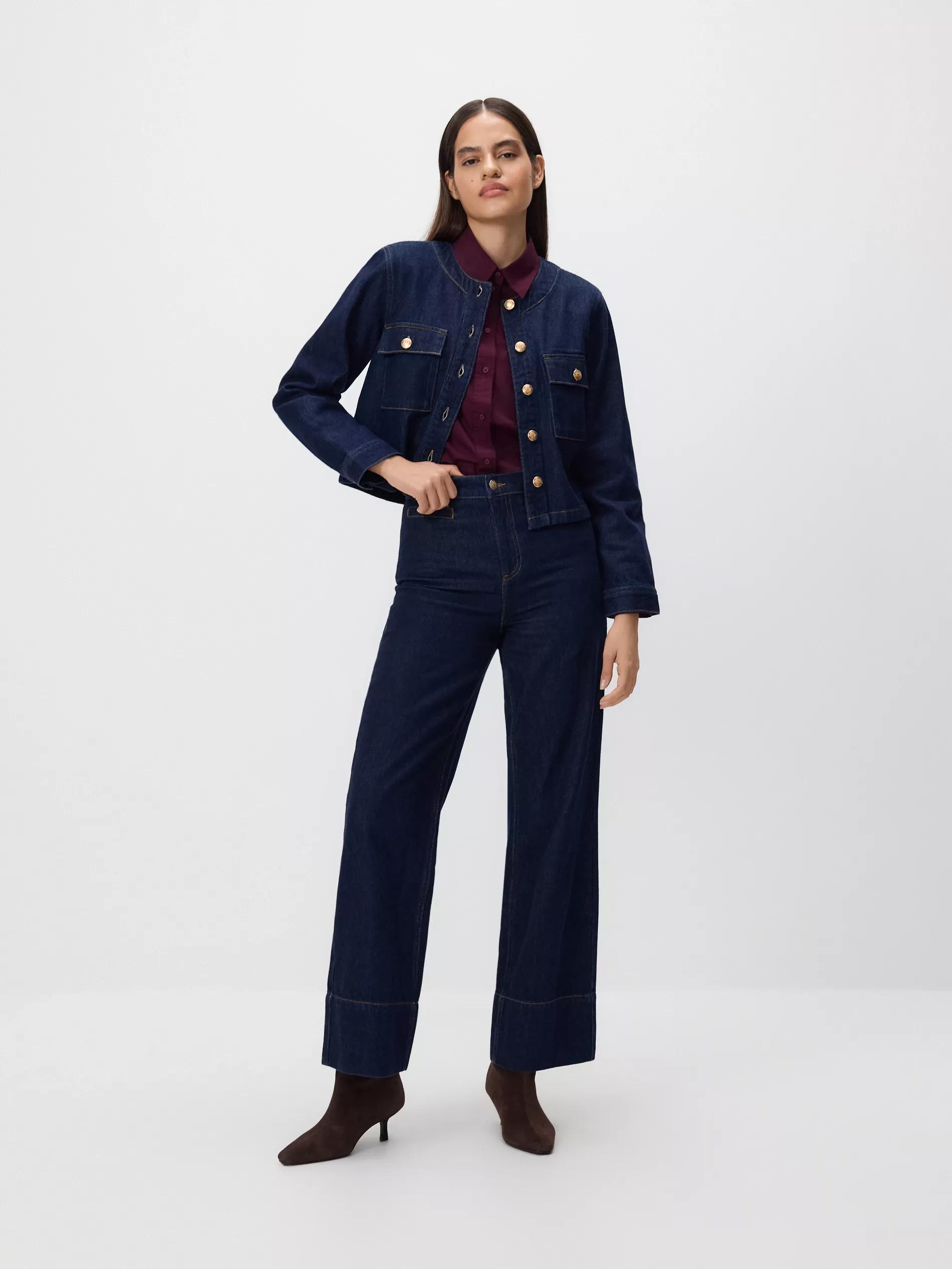 Navy Jacket With Decorative Buttons, Navy, large image number 1