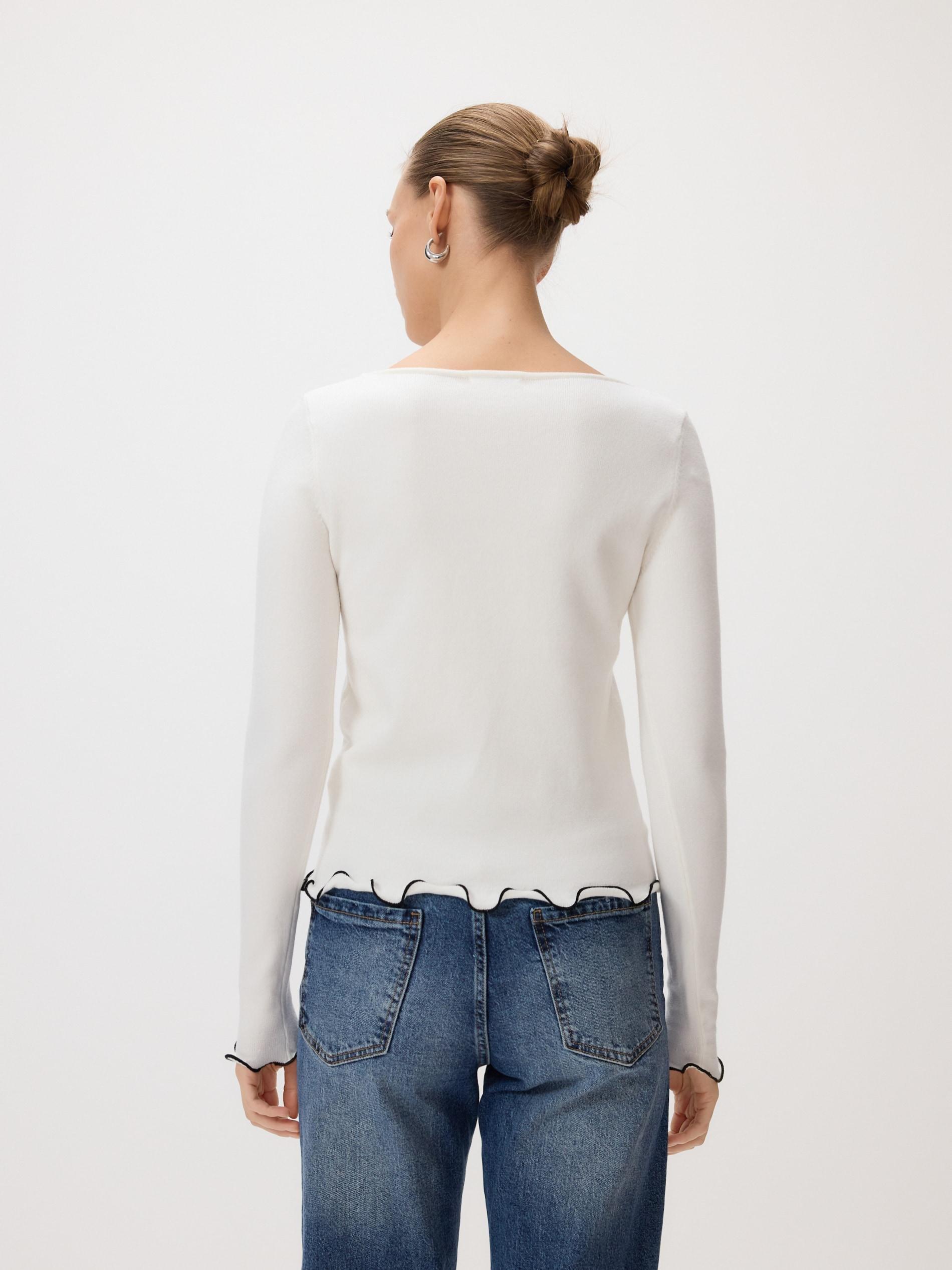 Cream Viscose Blend Jumper, Ivory, large image number 1