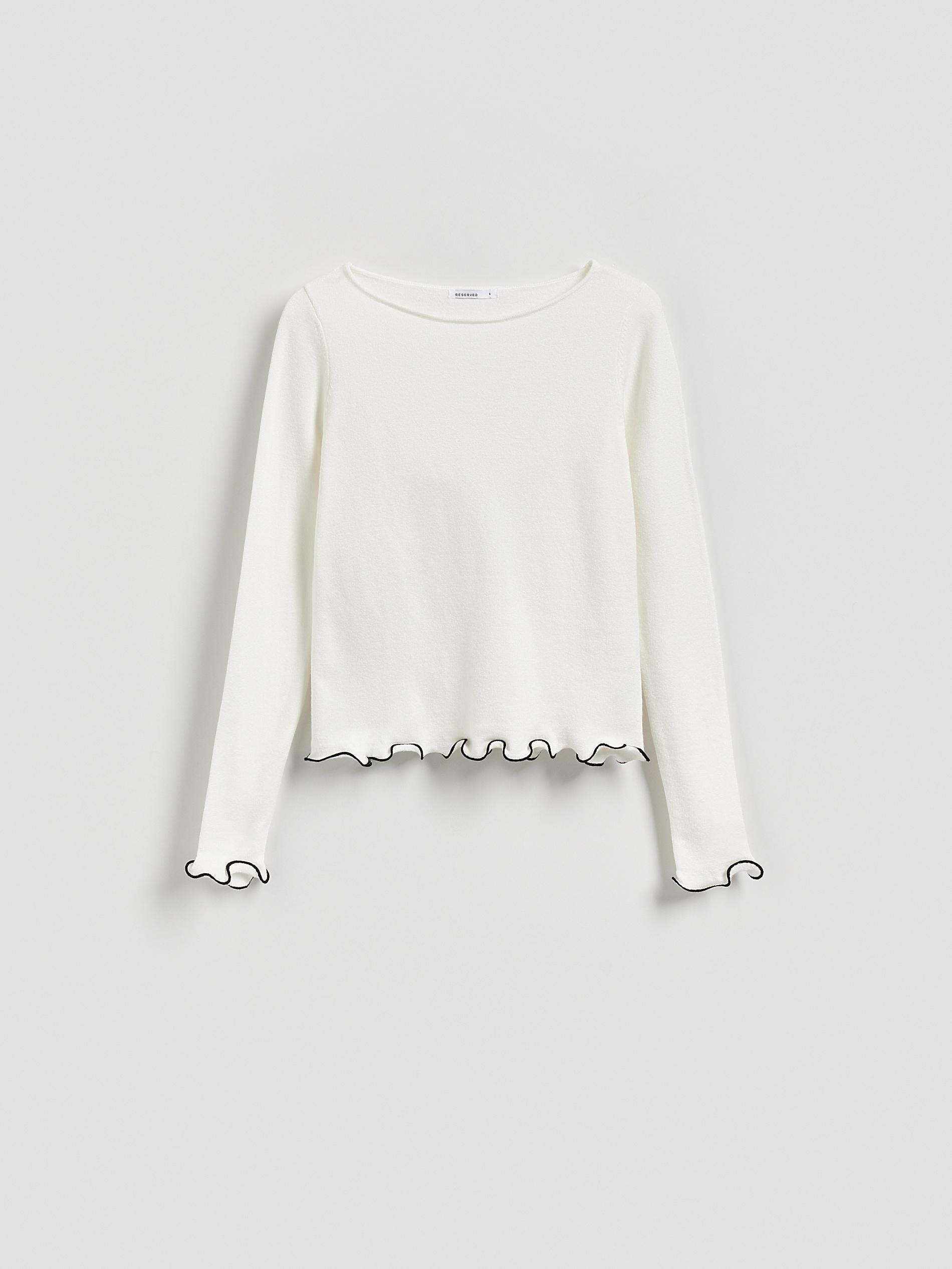 Cream Viscose Blend Jumper, Ivory, large image number 3