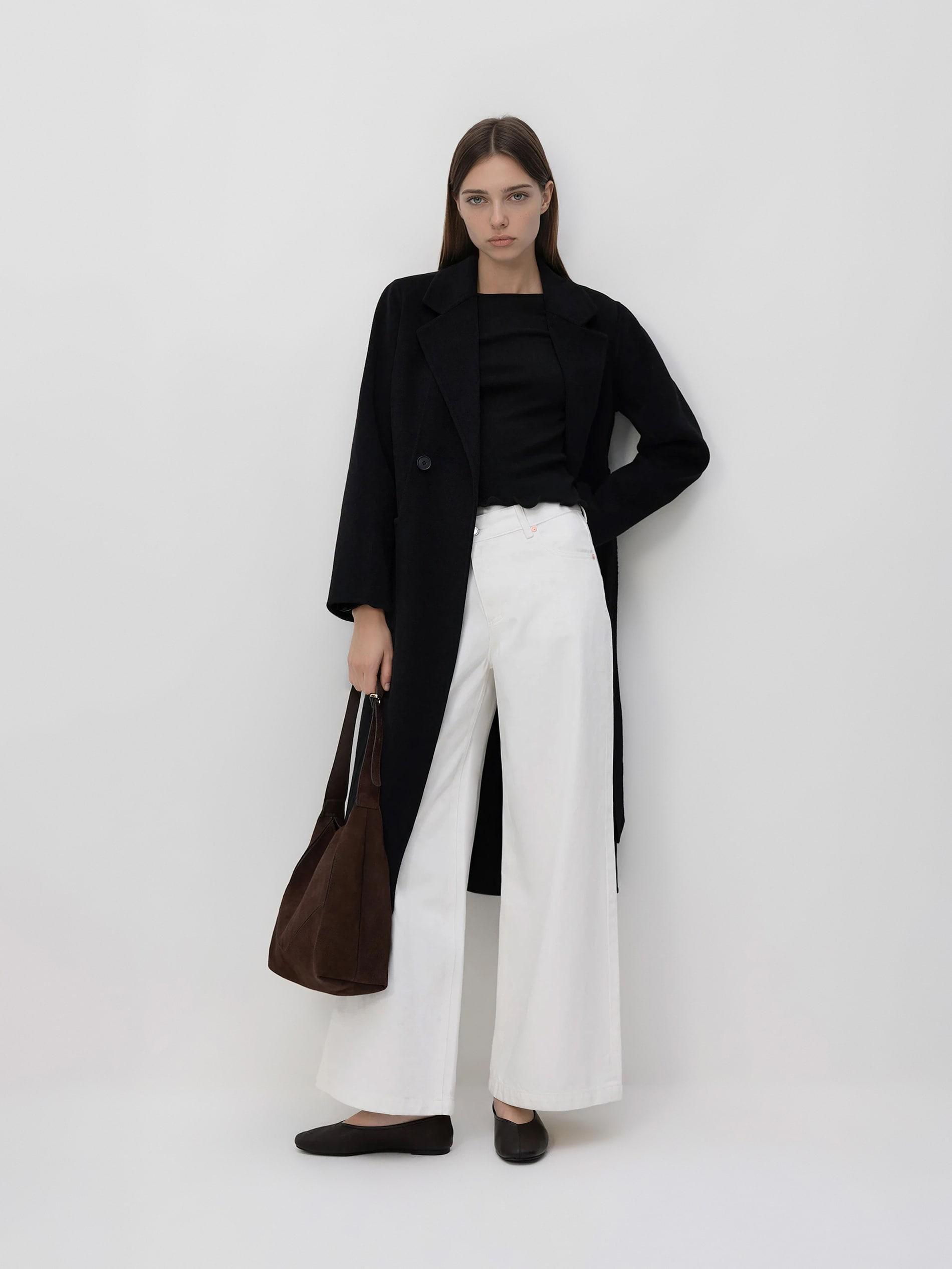 Black Viscose Blend Jumper, Black, large image number 1