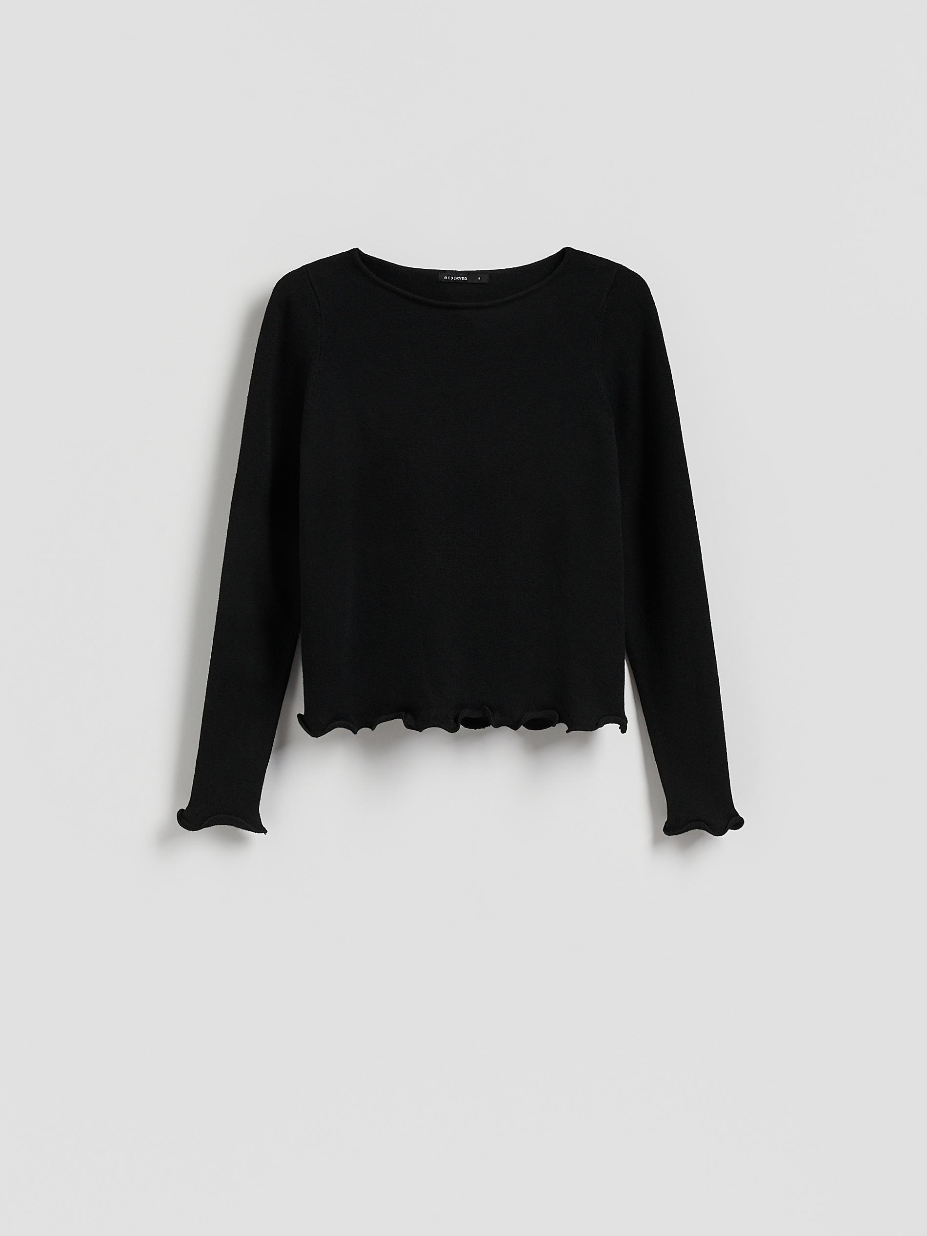 Black Viscose Blend Jumper, Black, large image number 3