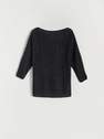 Reserved - Black Blouse with Metallic Thread, Women
