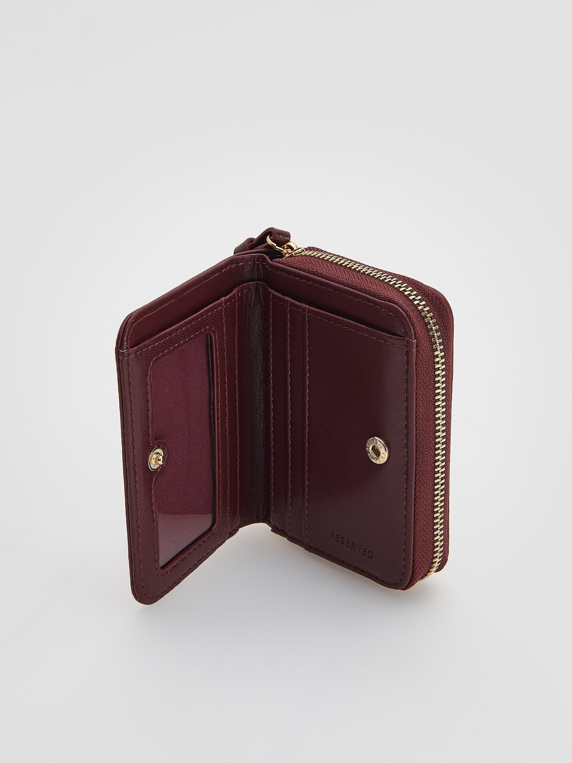 Small faux leather wallet, Brown, medium