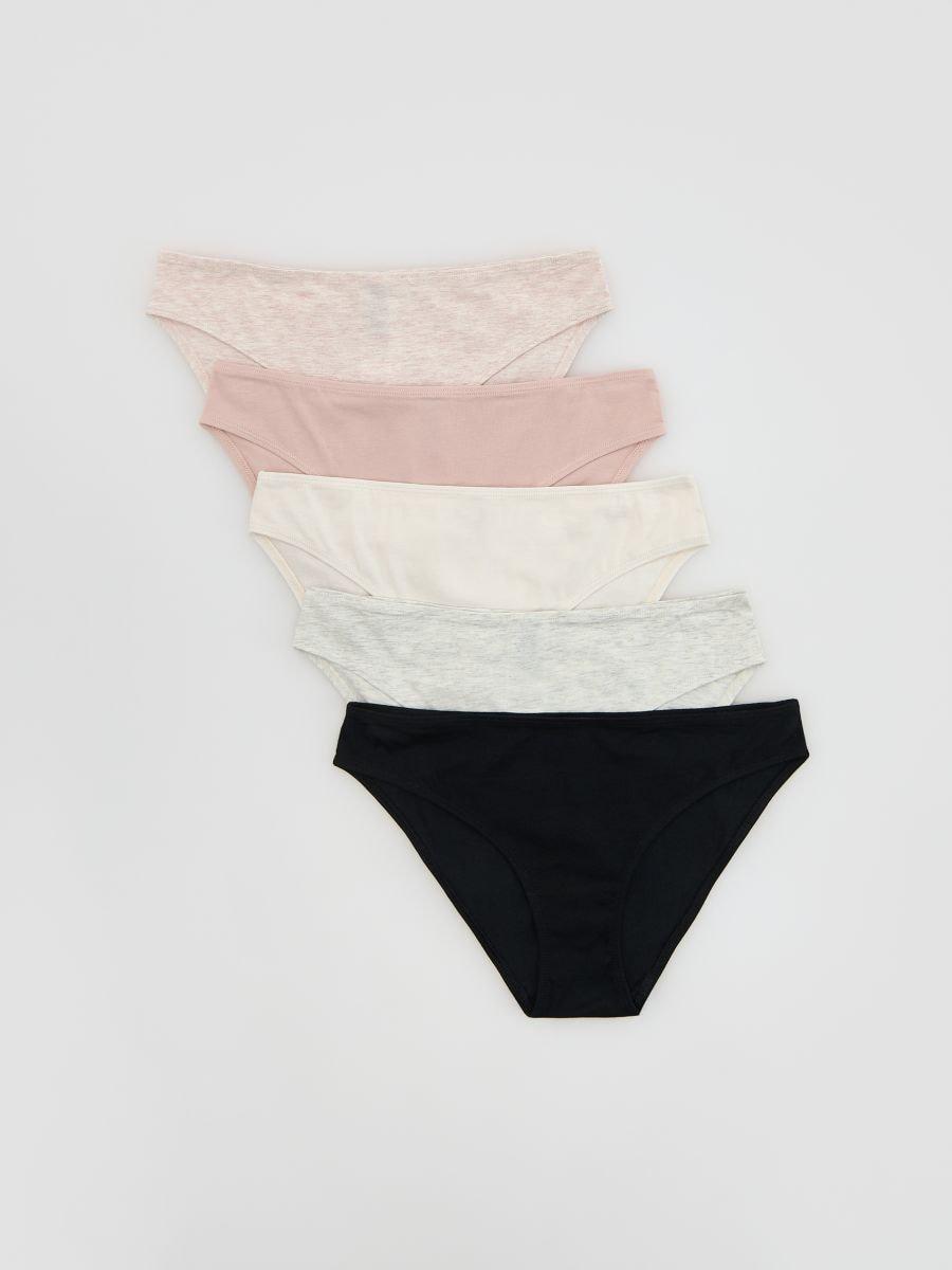 Pink Cotton Briefs 5-Pack, Pink, medium