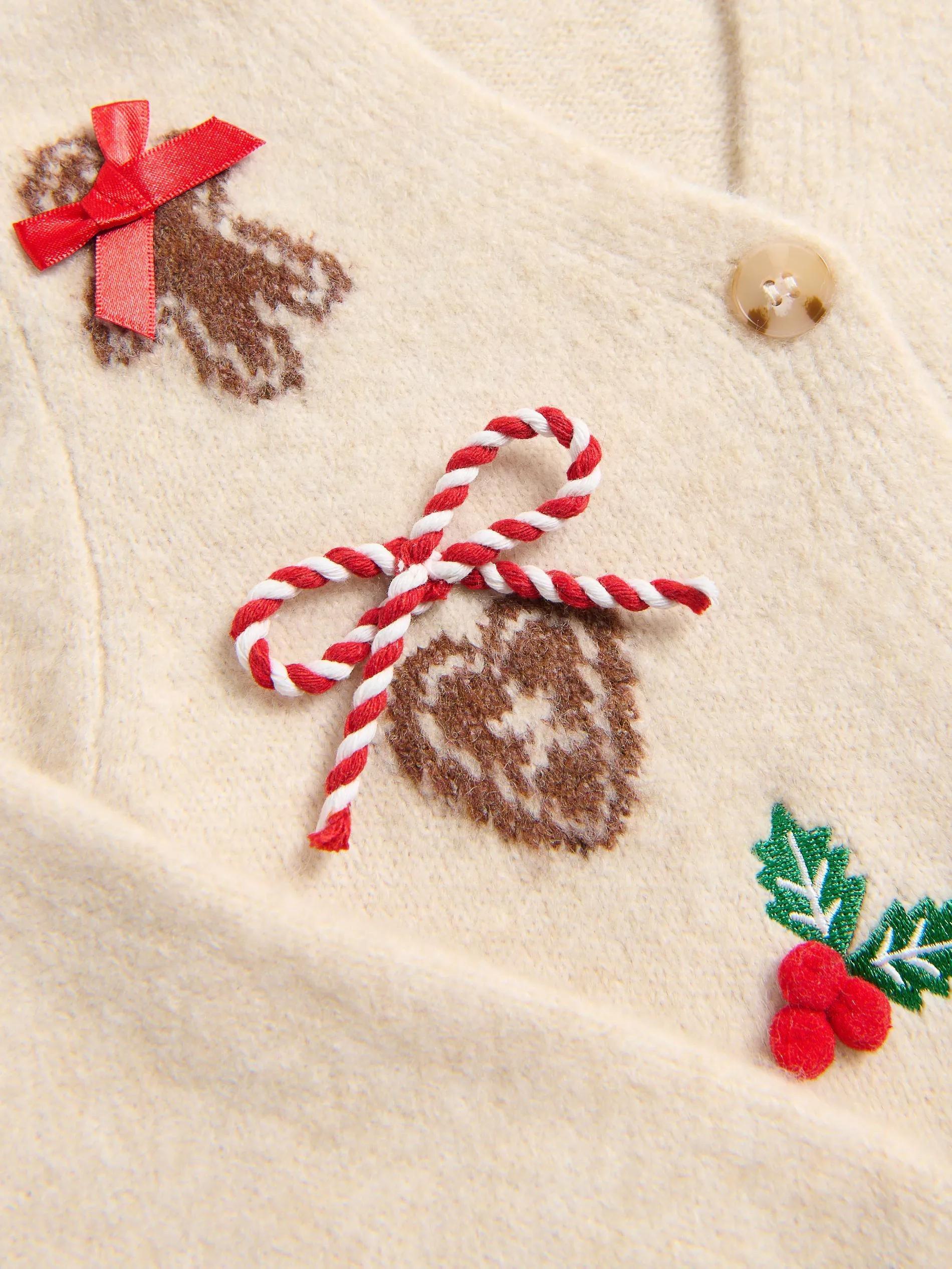 Nude Holiday Cardigan, Kids Girls, Ivory, large image number 3