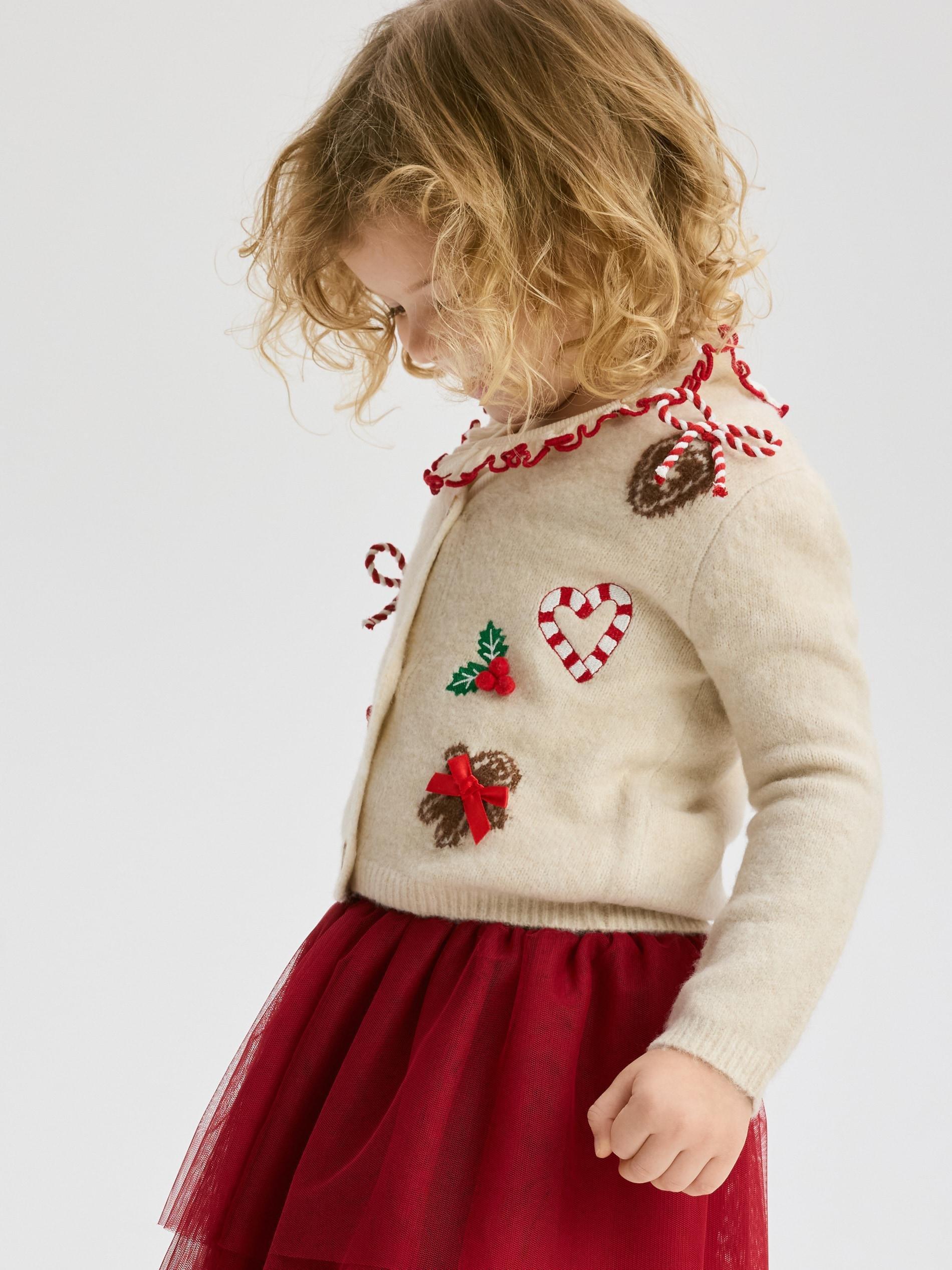 Nude Holiday Cardigan, Kids Girls, Ivory, large image number 4